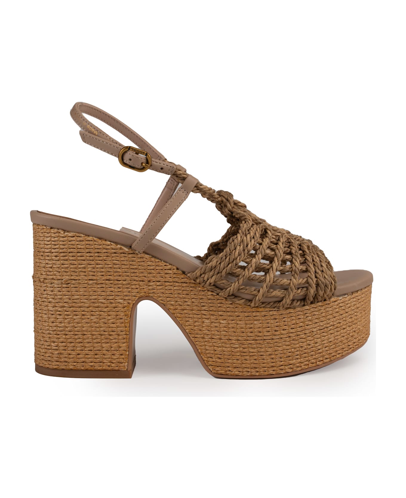 TwinSet Straw Wedge Shoes - Naturale ウェッジシューズ