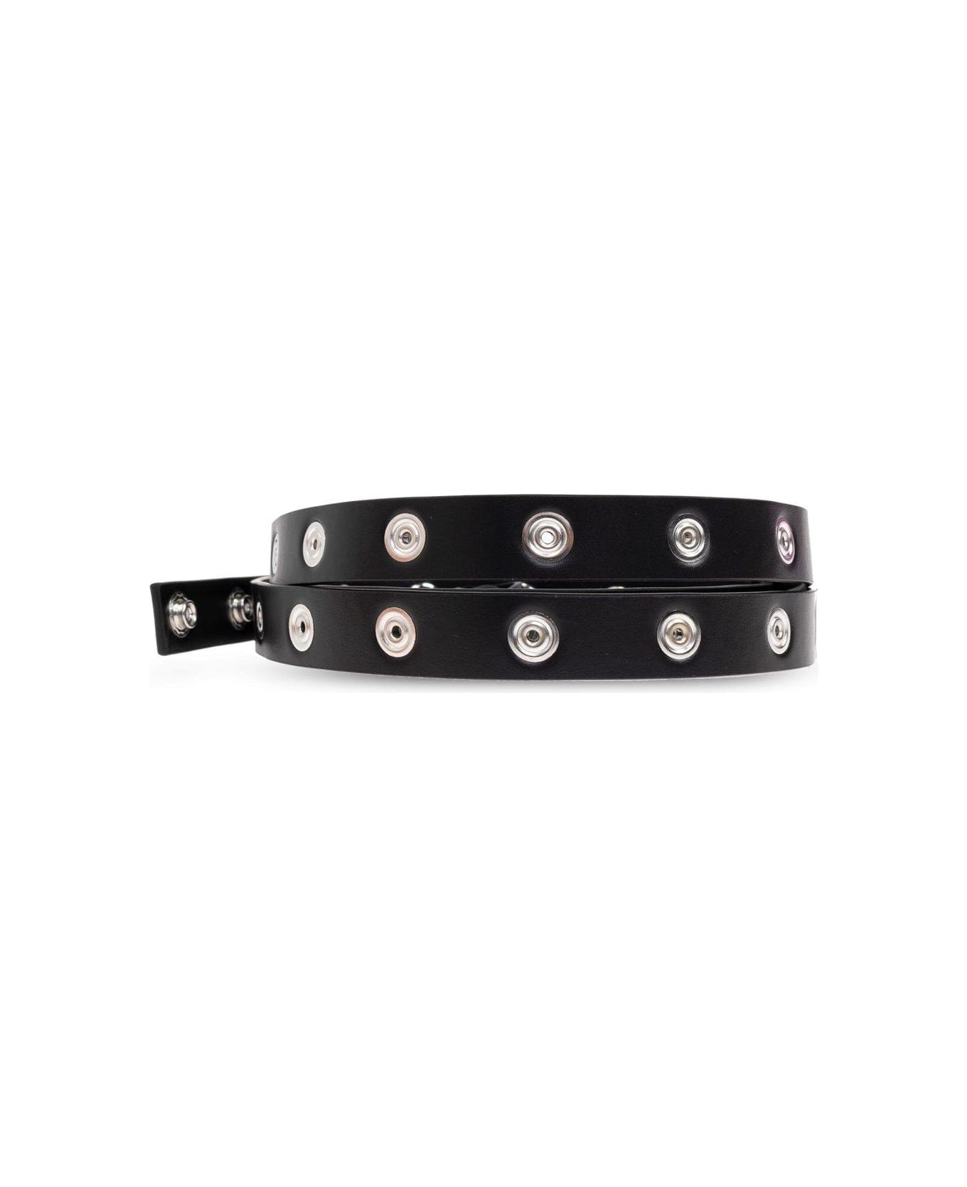 The Attico Press-stud Embellished Belt - BLACK