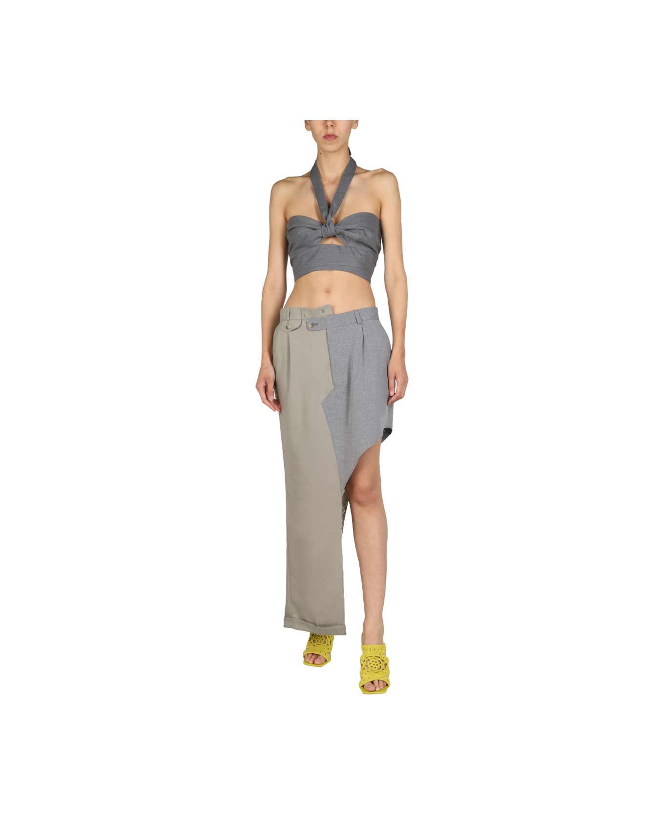 1/OFF Top With Crossed Straps - GREY