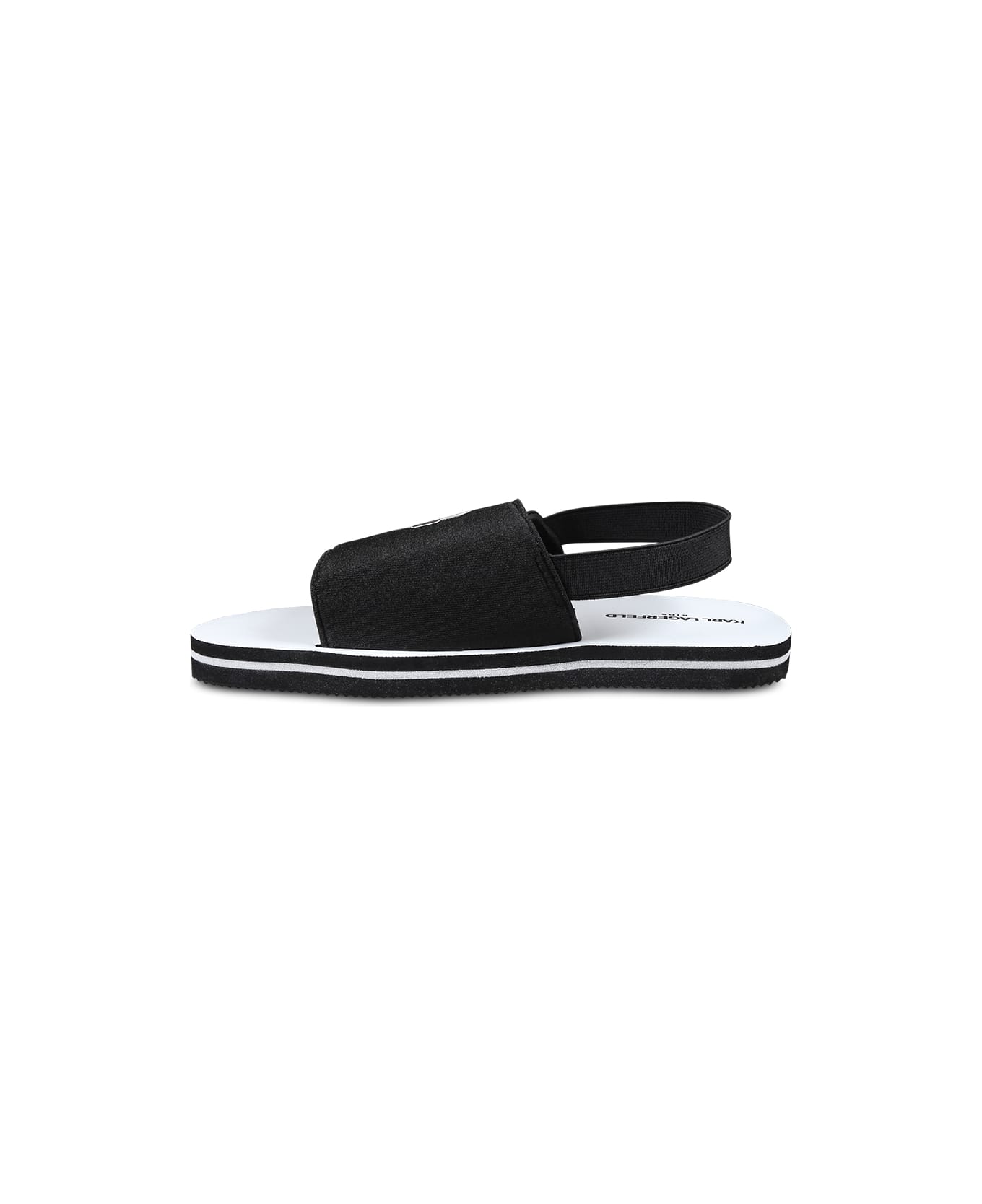 Karl Lagerfeld Kids Black Sandals For Babykids And Kids With Karl Lagerfeld - Black