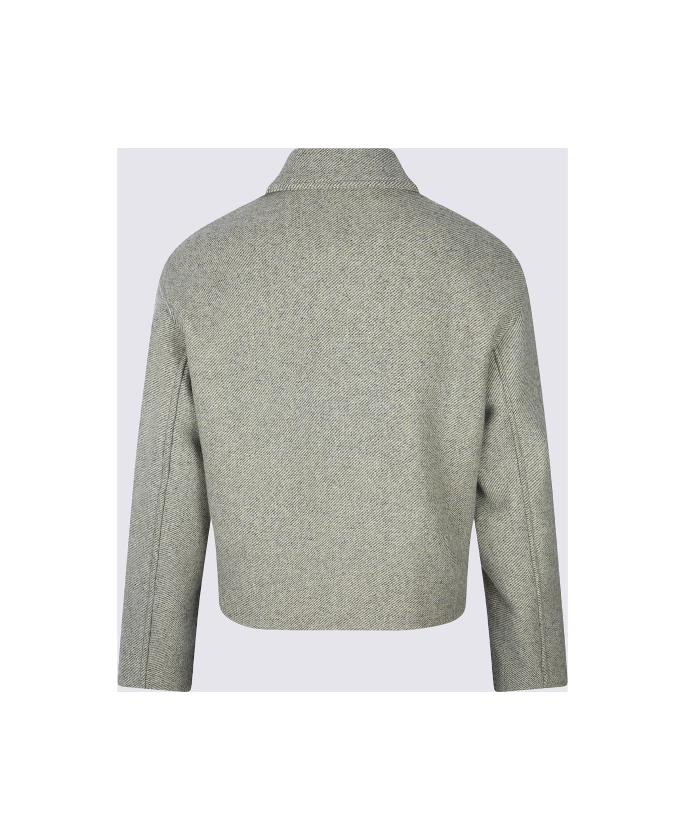 Jil Sander Light Green Wool Casual Jacket - Green