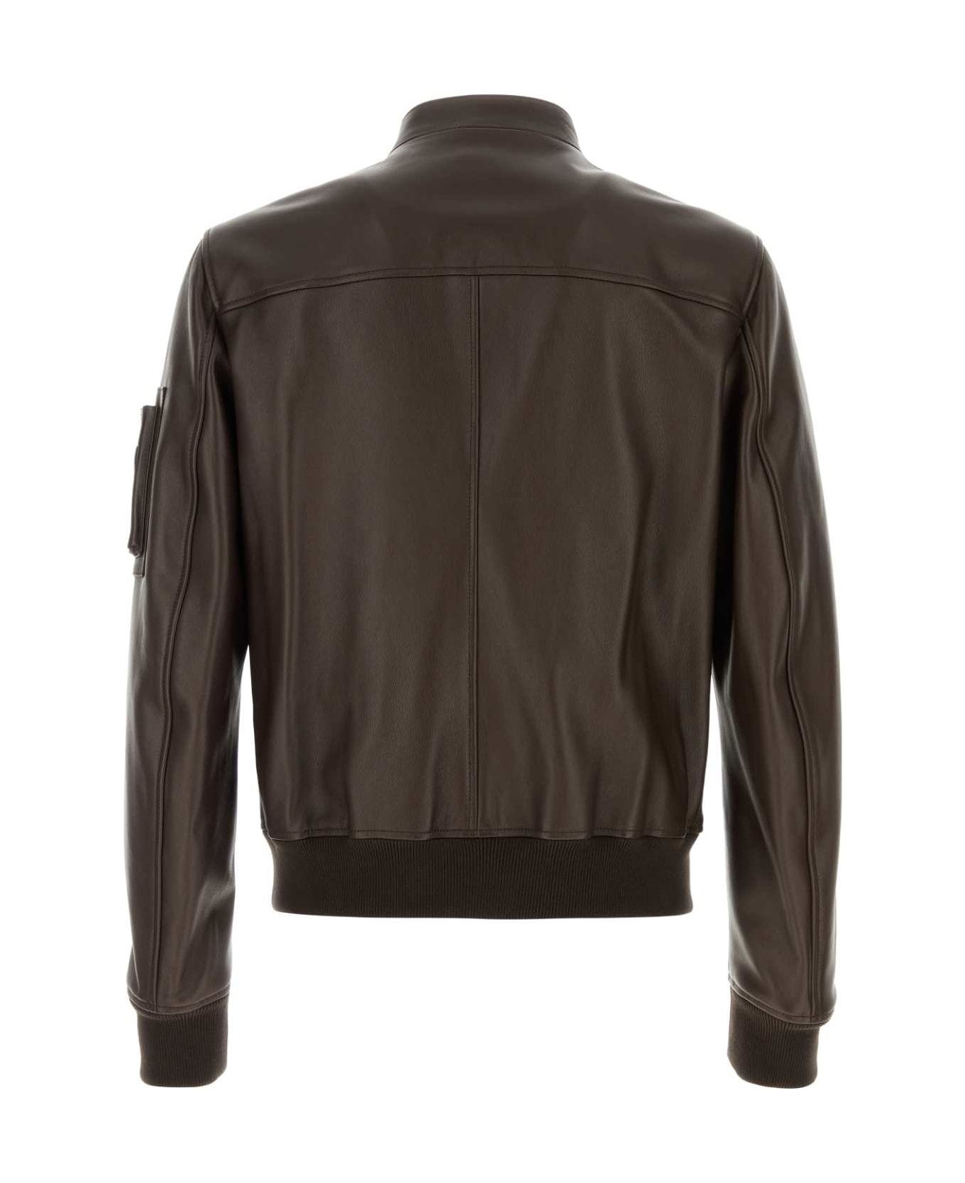 Dolce 
Gabbana Brown Leather Jacket - MARRONE