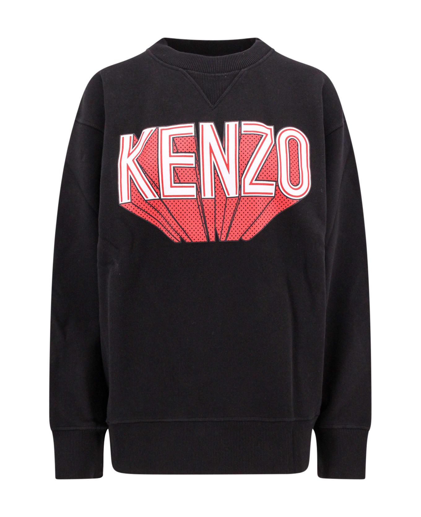 Kenzo Logo Printed Crewneck Sweatshirt - Black
