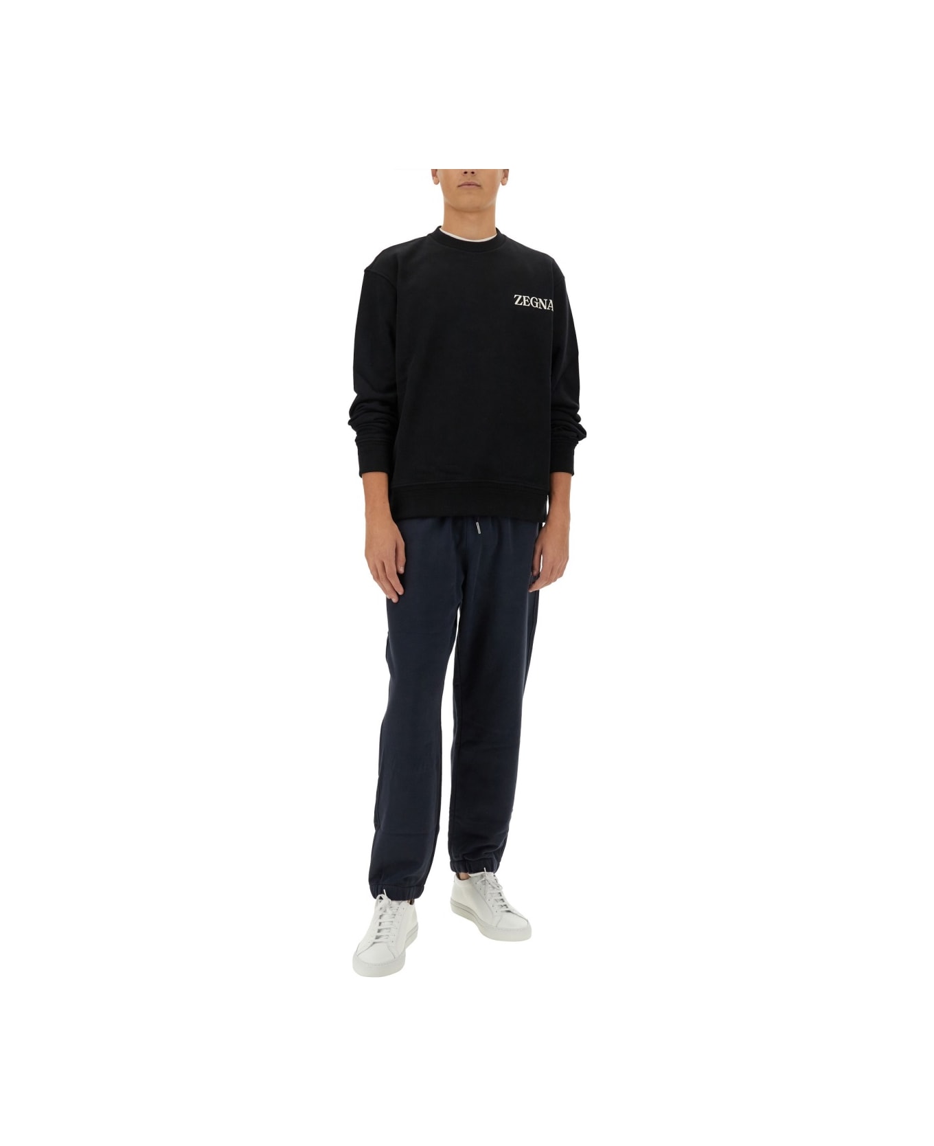 Zegna Cotton Sweatshirt - BLACK