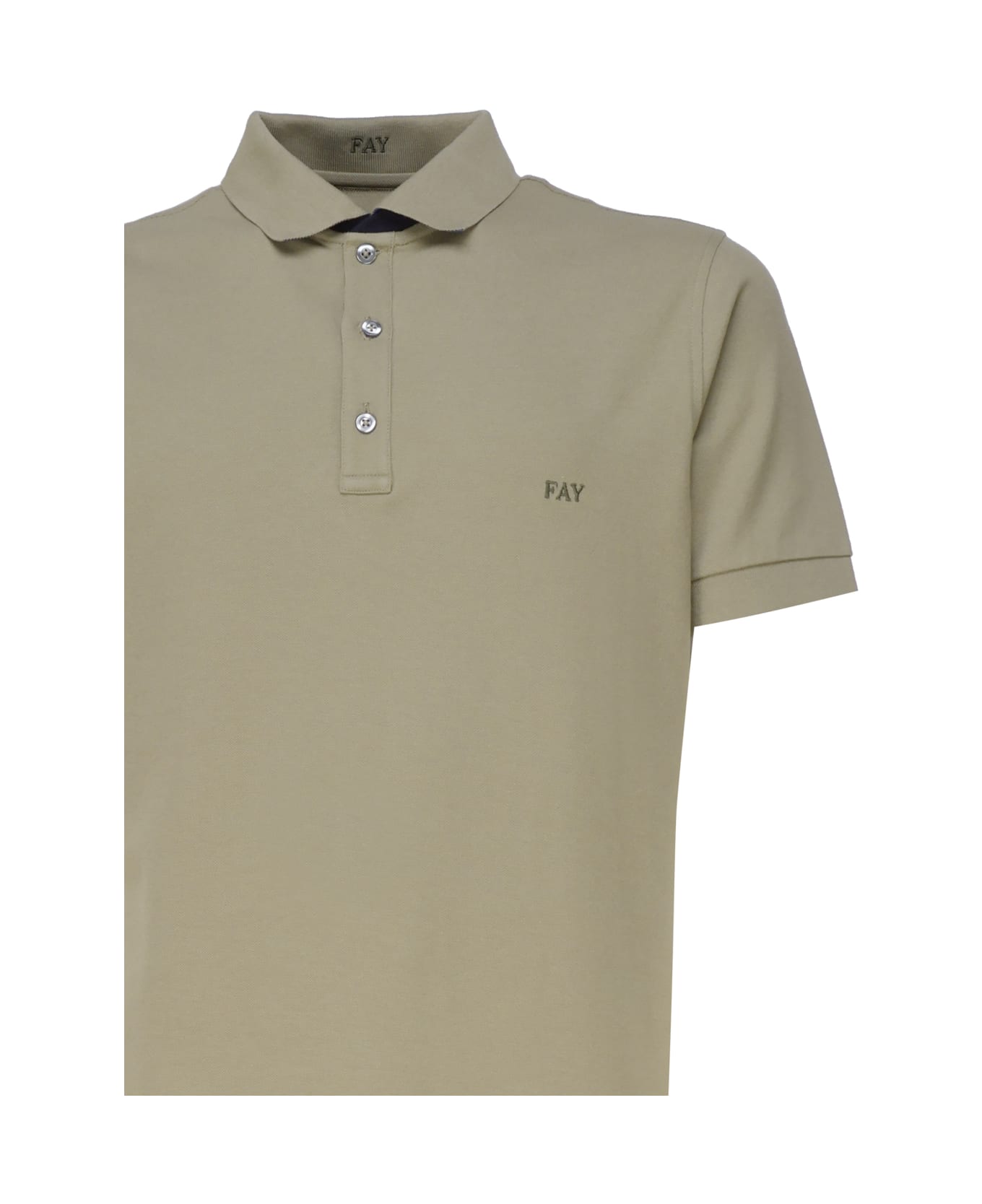 Fay Polo T-shirt In Cotton - Verde militare