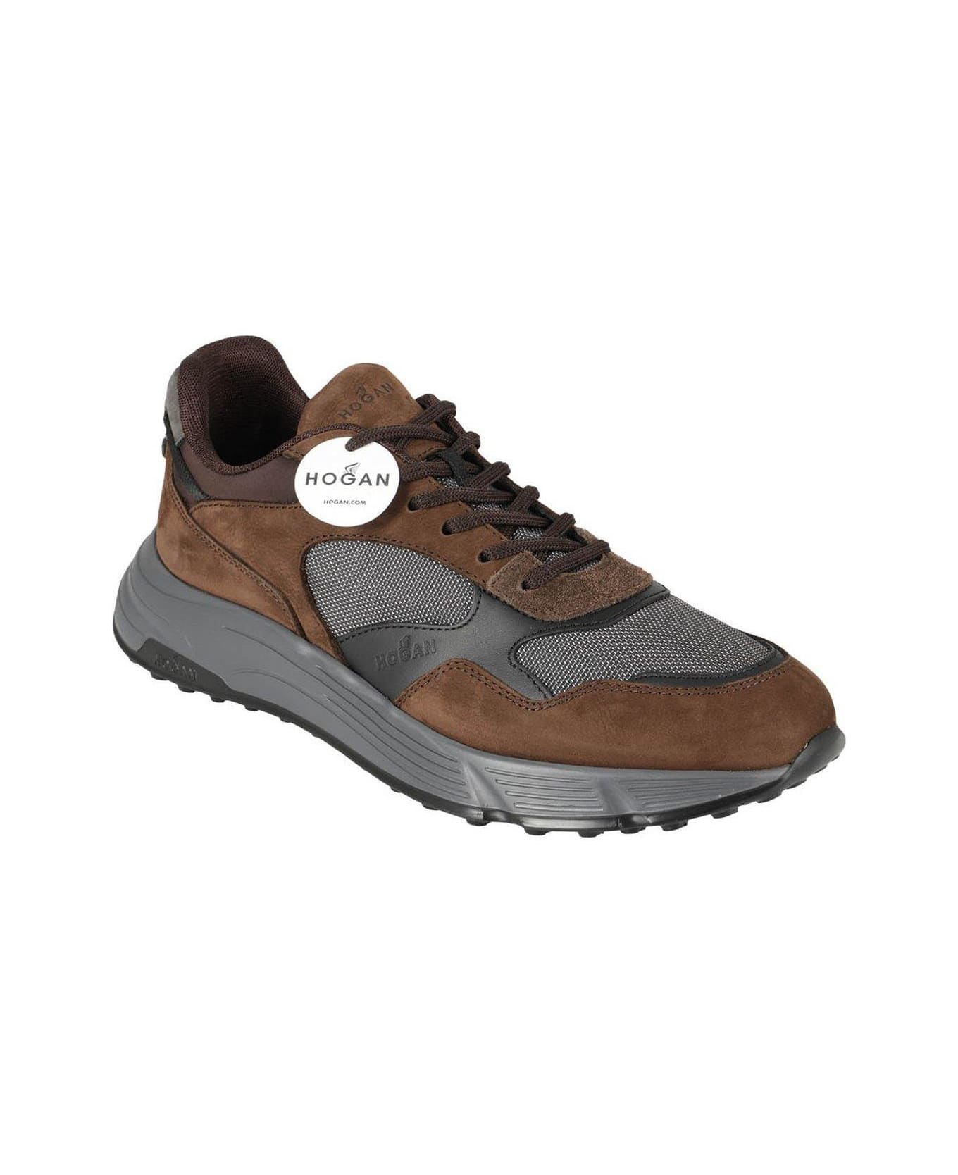 Hogan Hyperlight Panelled Lace-up Sneakers - Brown