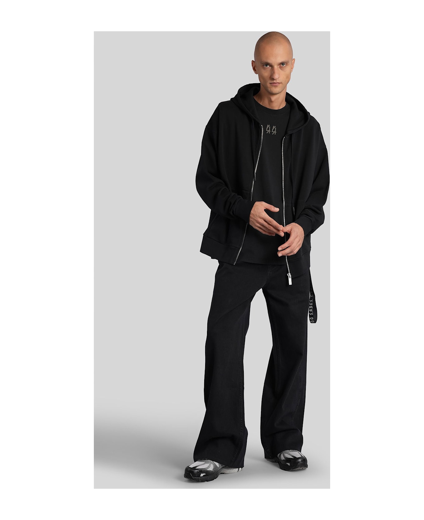 44 Label Group Sweatshirt In Black Cotton - black