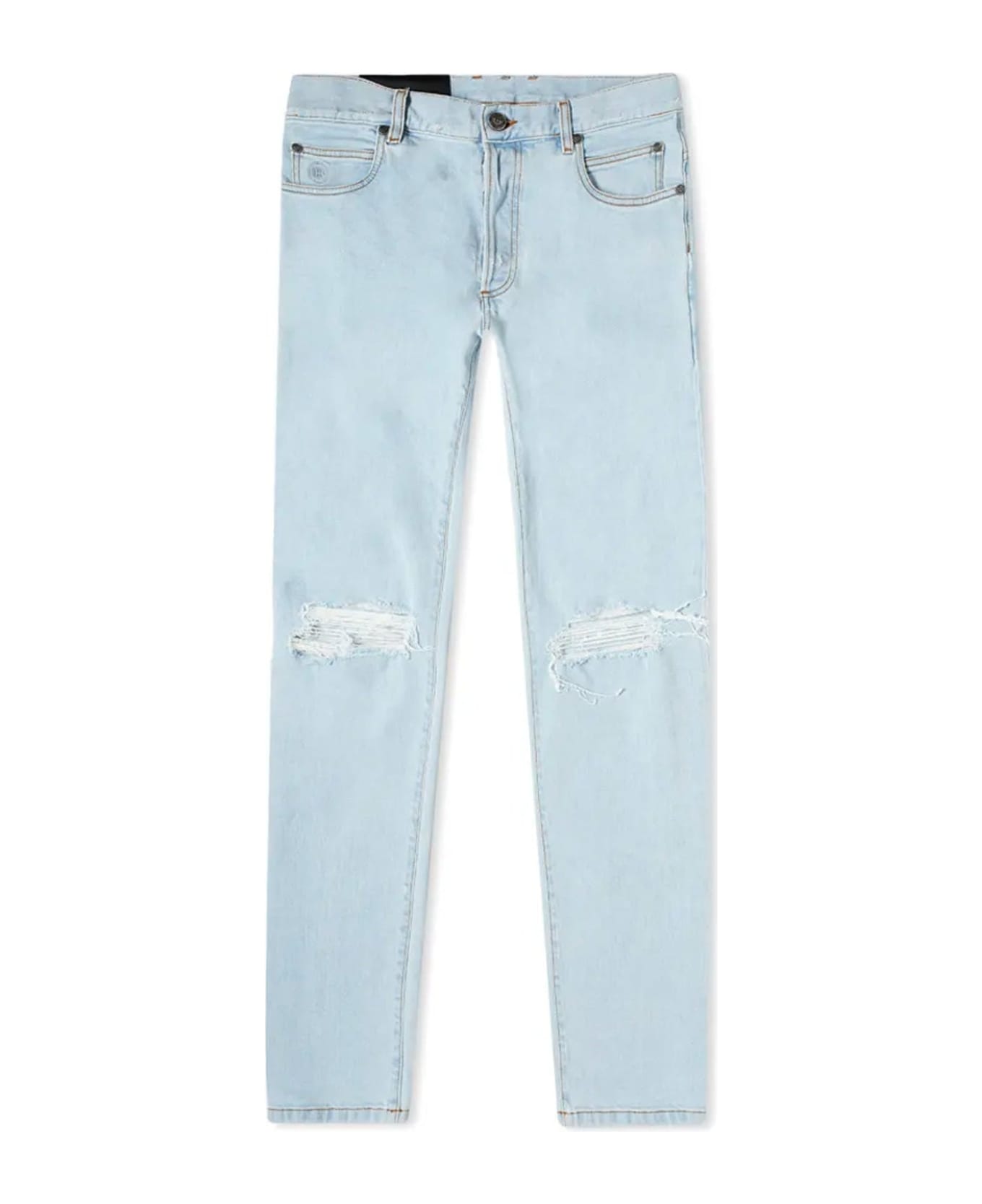Balmain Distressed Skinny Jeans - Blue デニム