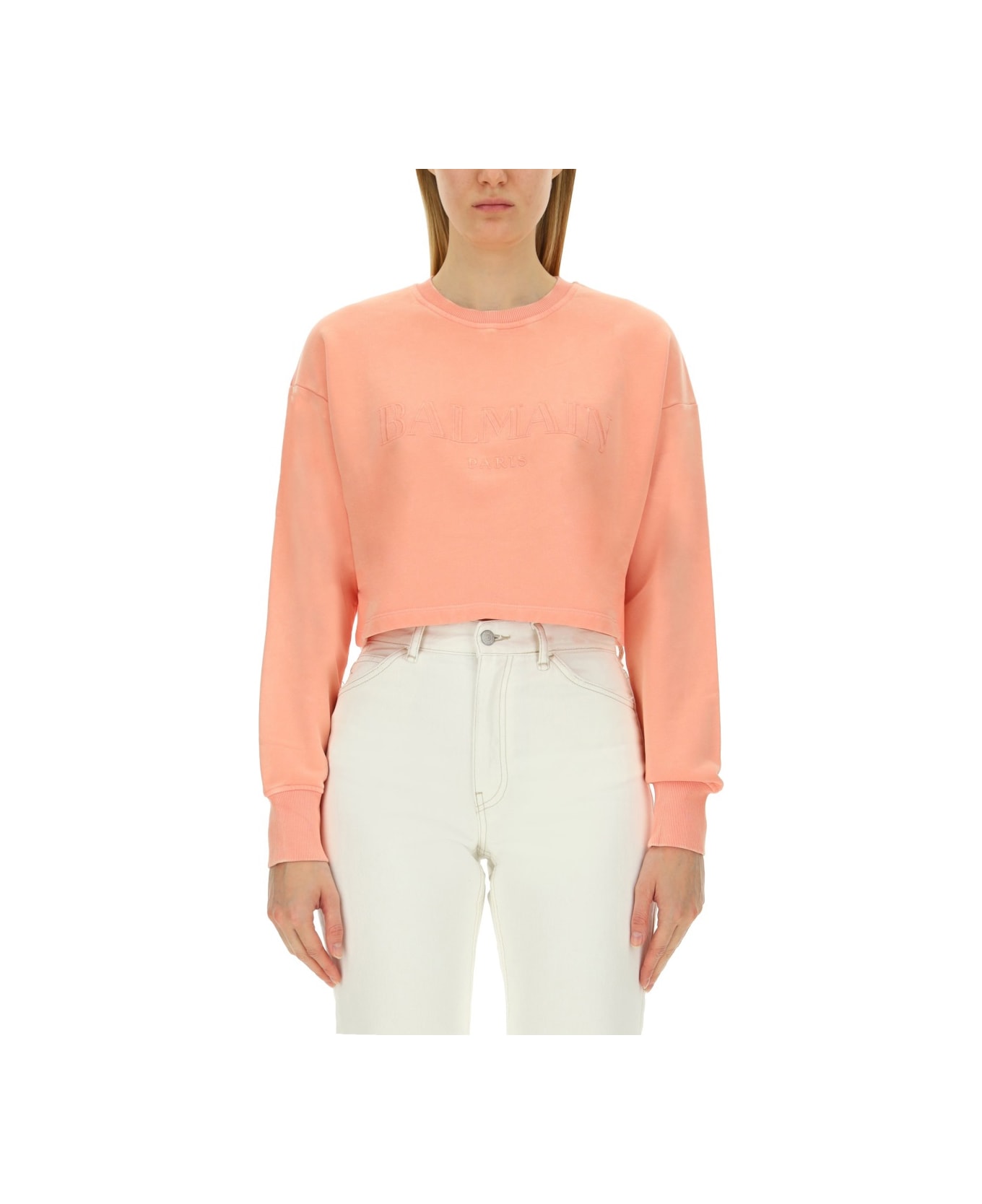 Balmain Sweatshirt With Logo - PINK