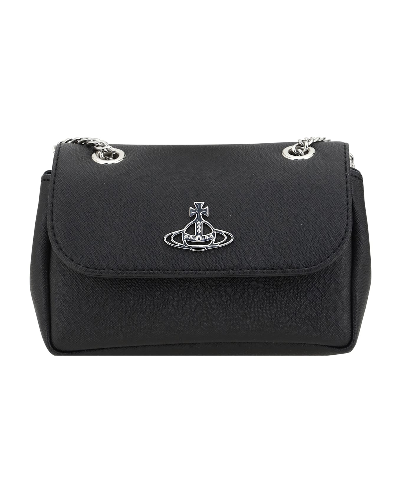 Vivienne Westwood Shoulder Bag With Orb Plaque - Black