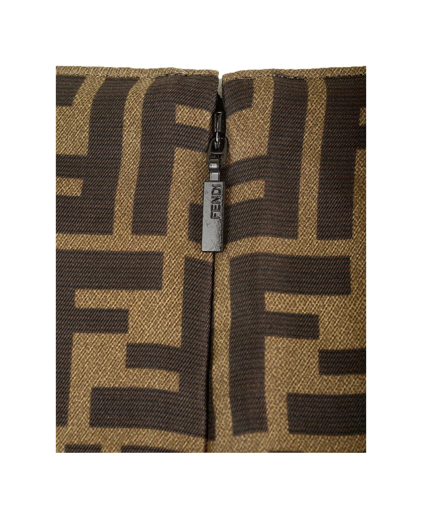 Fendi Brown Ff Twill Skirt - Brown