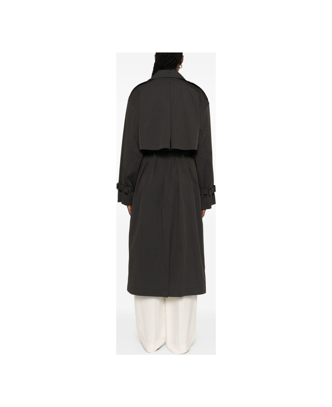 Totême Cotton Blend Trench Coat - Black