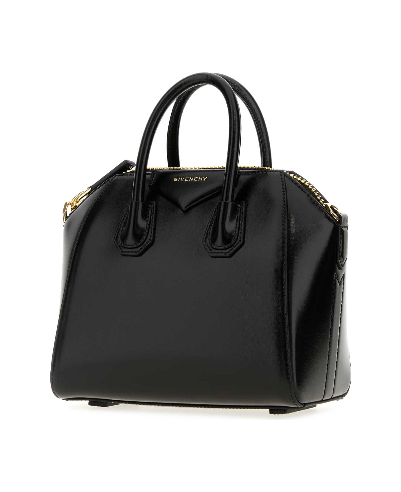 Givenchy Black Leather Mini Antigona Handbag - BLACK