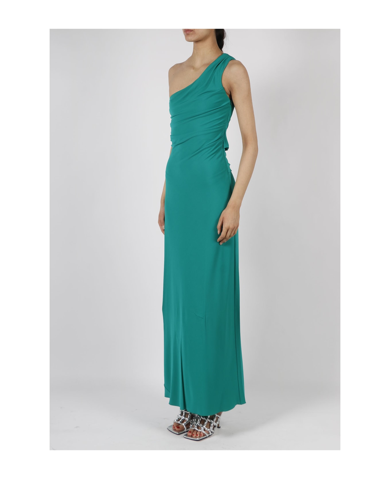 Alberta Ferretti One Shoulder Long Dress - Green
