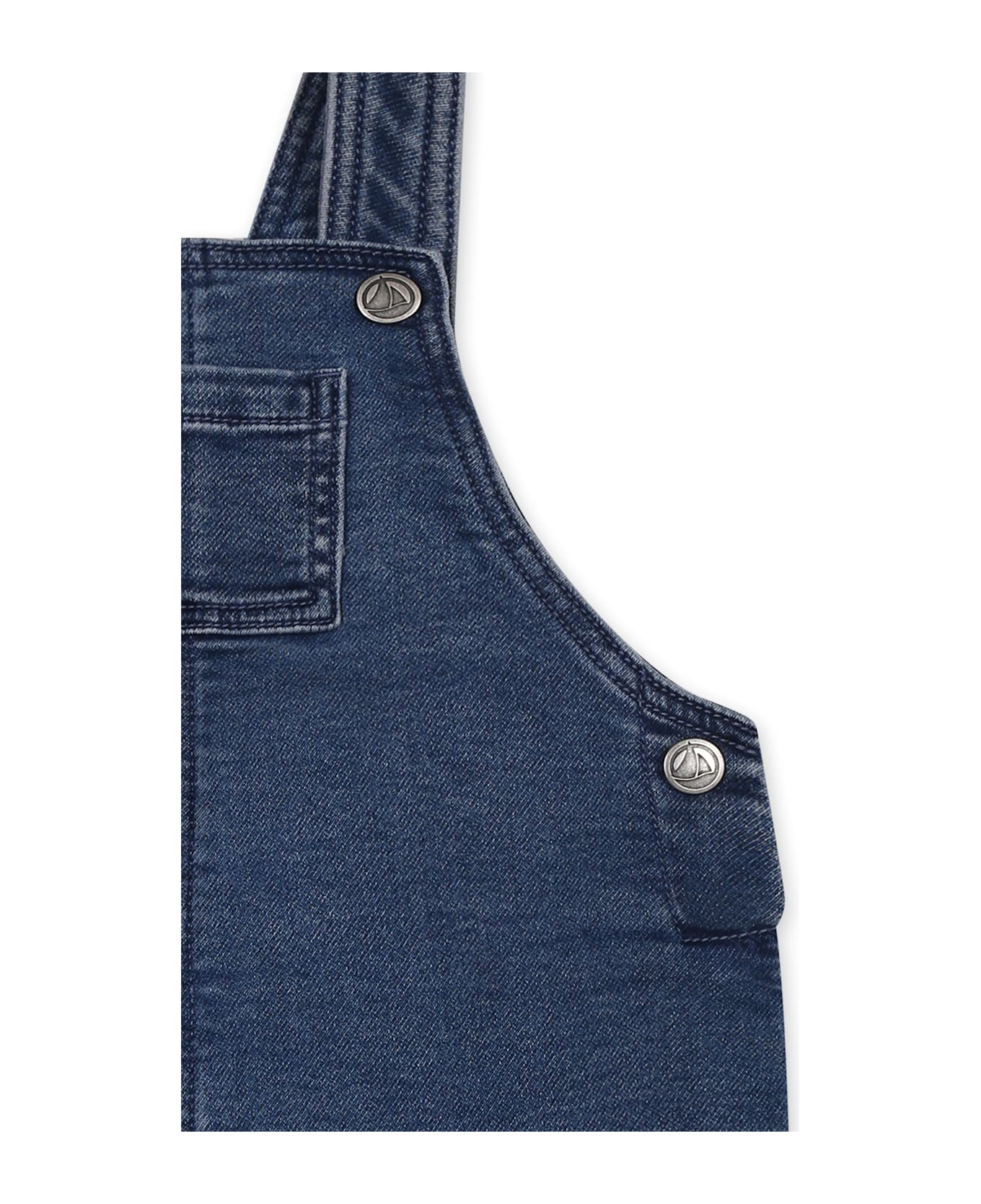 Petit Bateau Denim Dungarees For Babykids - Denim