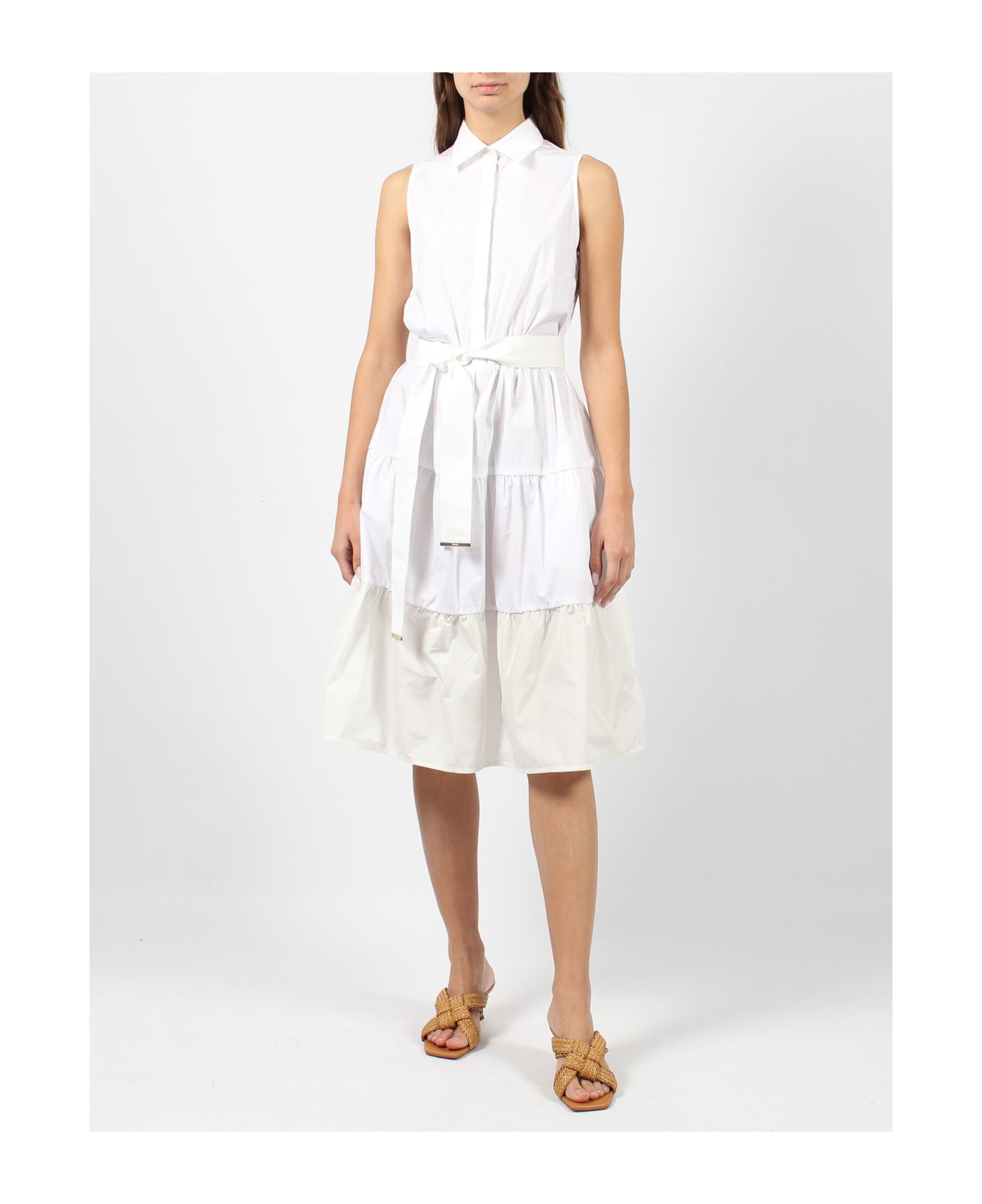Herno Cotton Sleeveless Dress - White