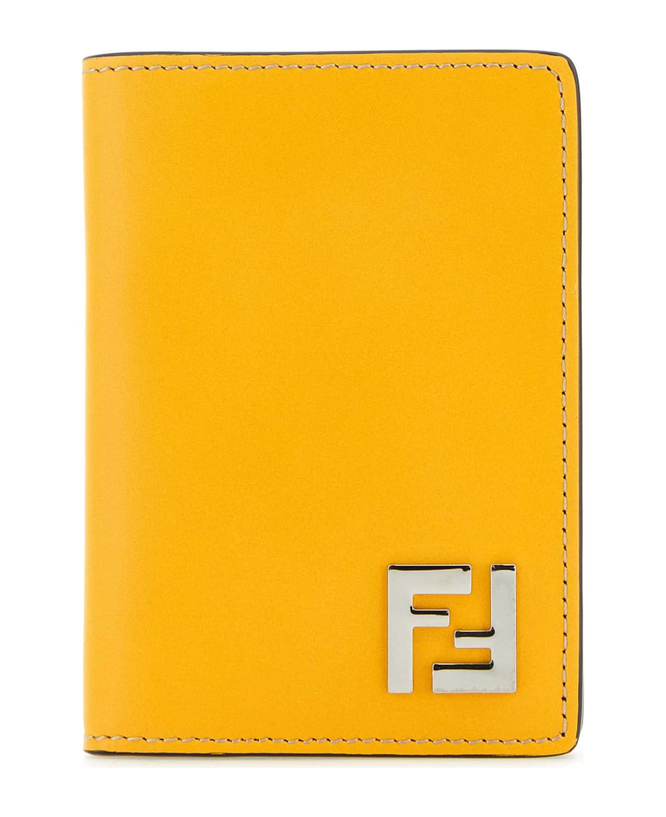 Fendi Yellow Leather Card Holder - MIMOSATBMRP