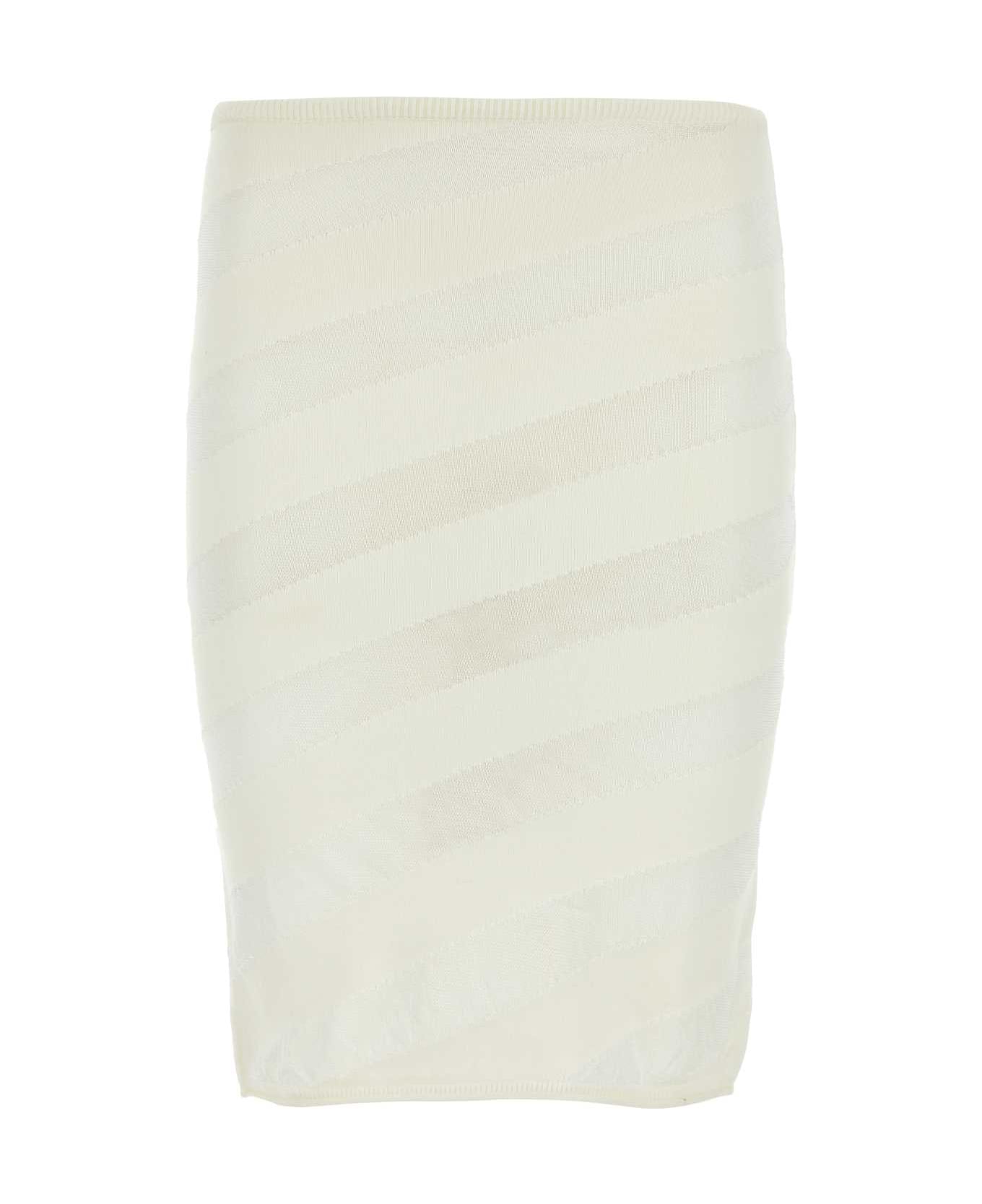 Gimaguas Ivory Viscose Blend Skirt - WHITE