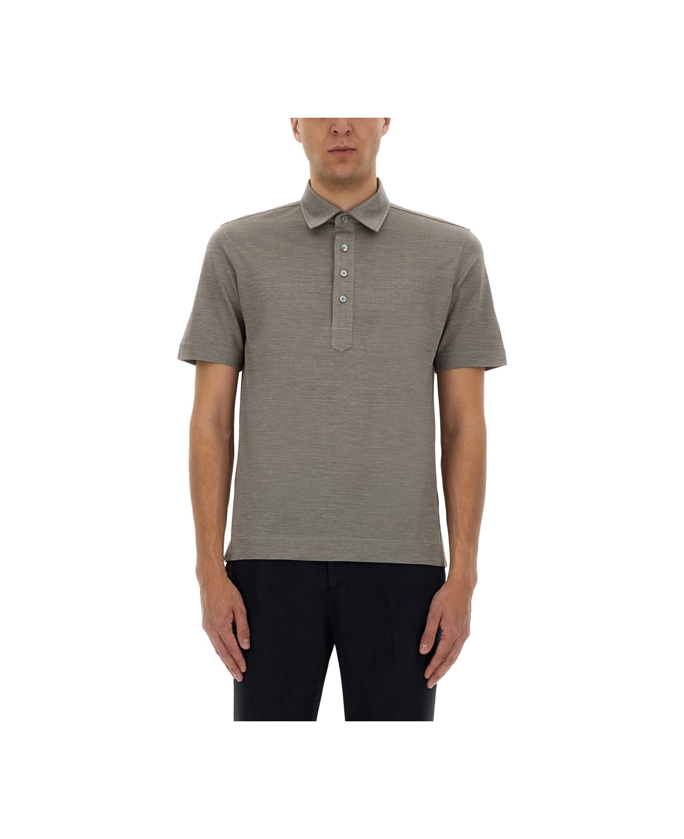 Zegna Lightweight Short Sleeved Polo Shirt - GREY