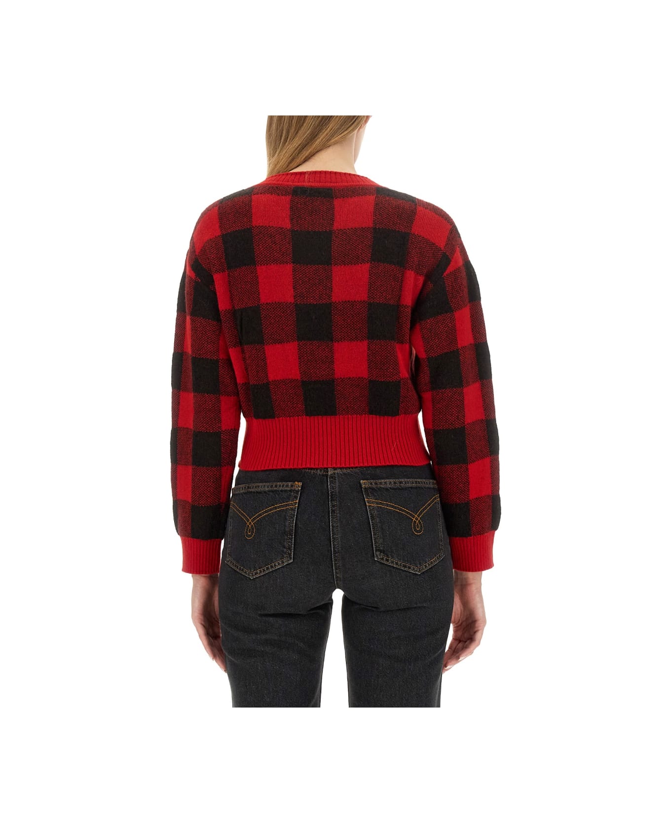 M05CH1N0 Jeans V-neck Sweater - RED