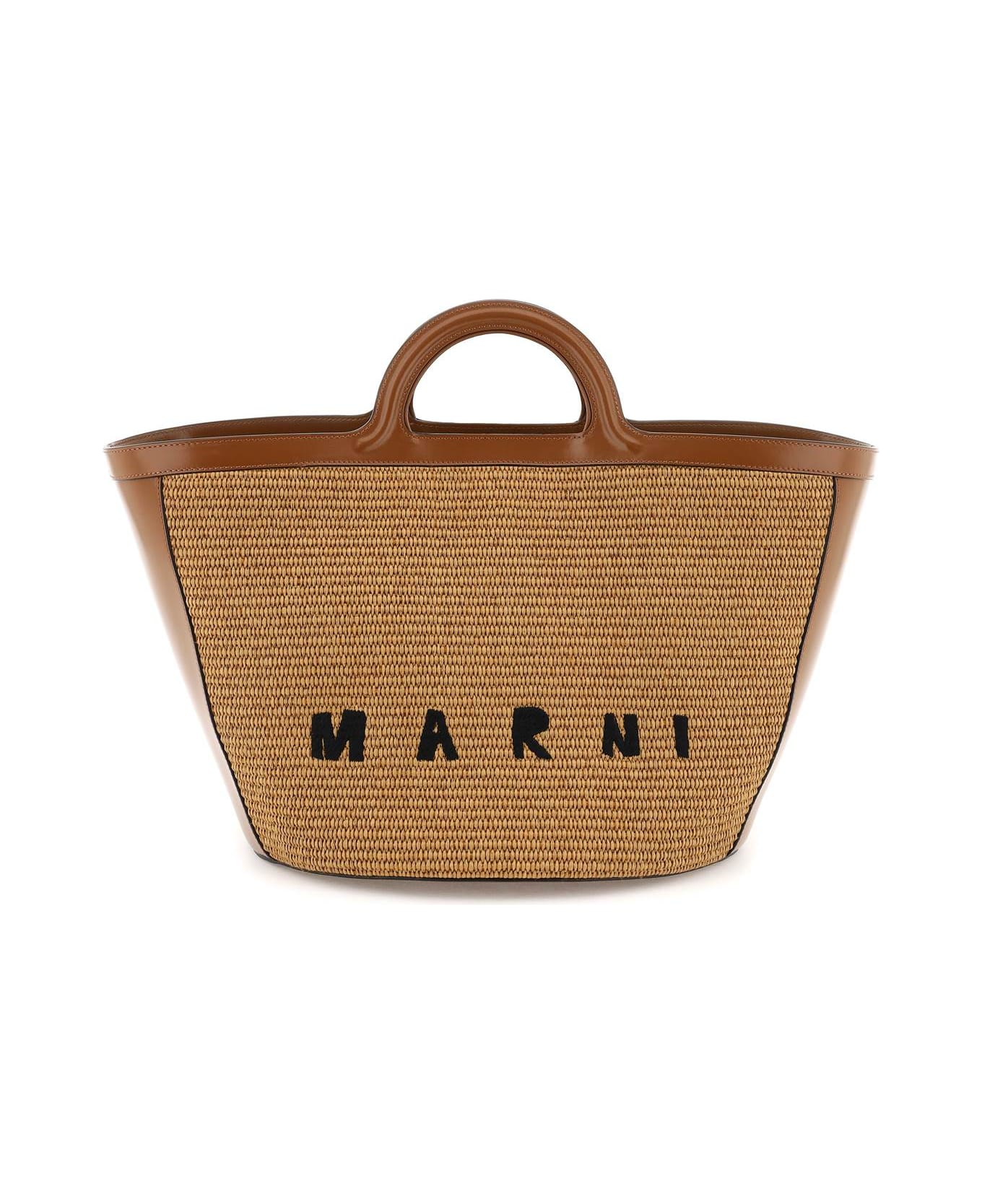 Marni Tropicalia Large Hand Bag - Brown トートバッグ