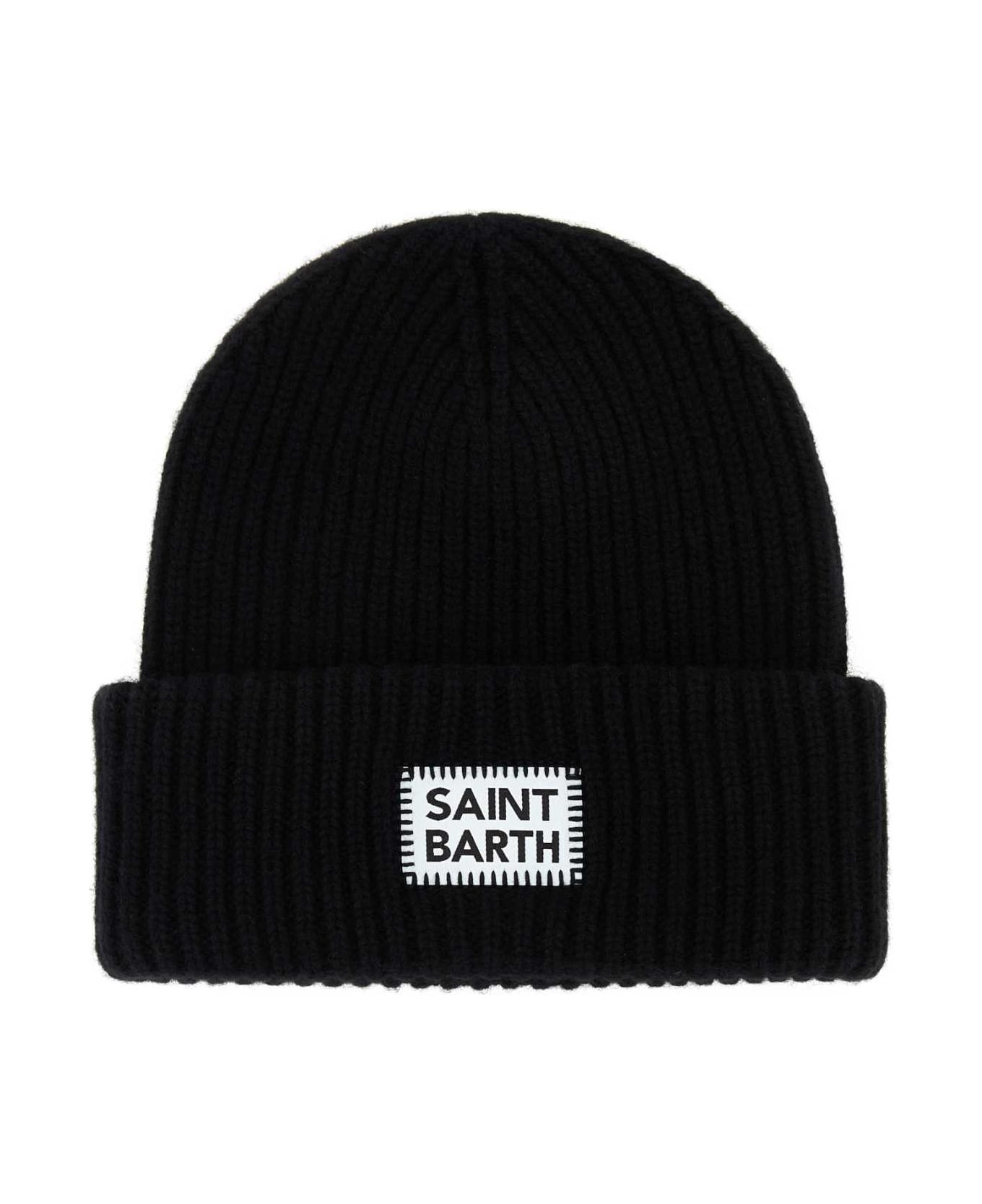 MC2 Saint Barth Black Wool Blend Beanie Hat - 00