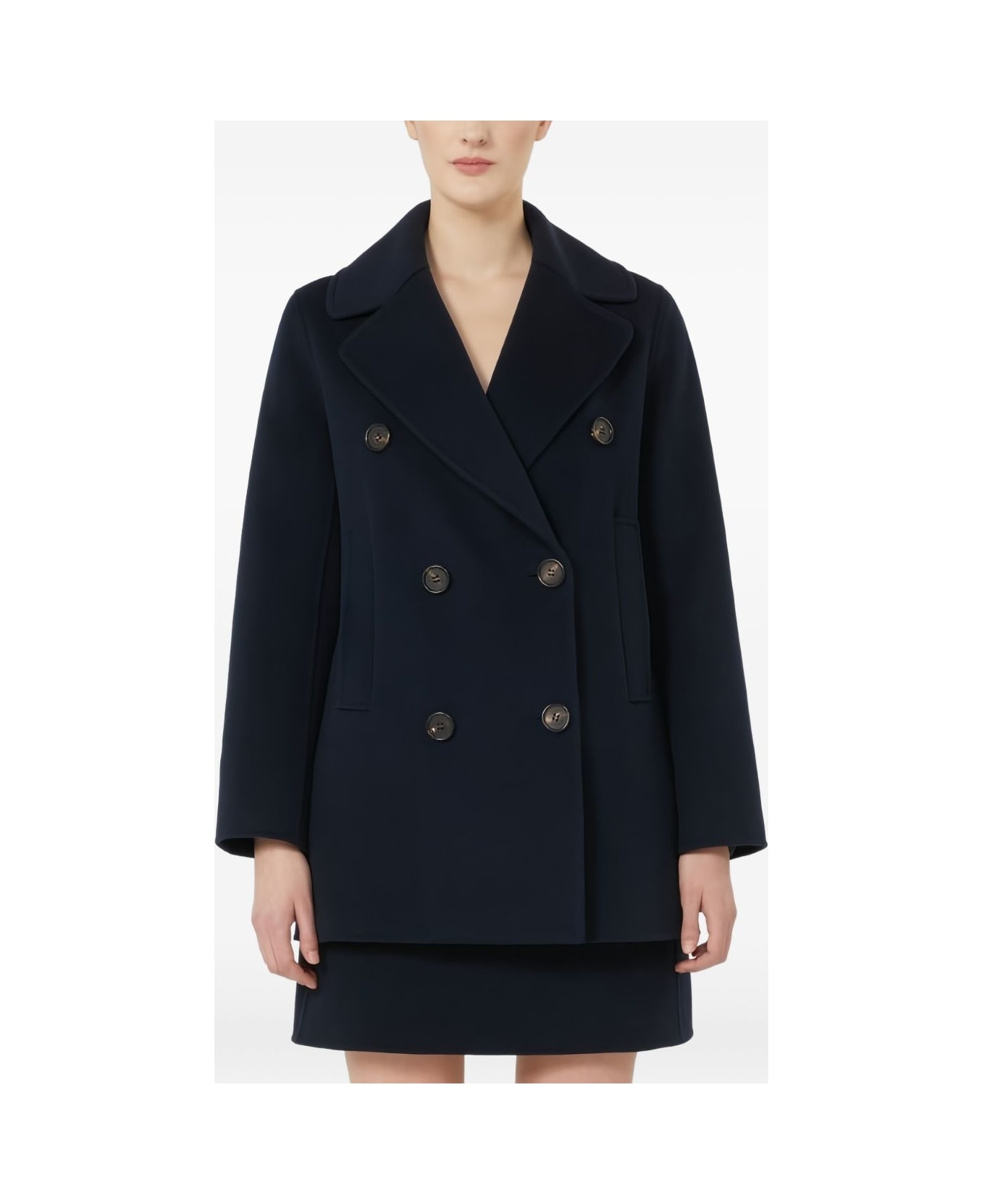 
S Max Mara Double-breasted Peacoat - Blue