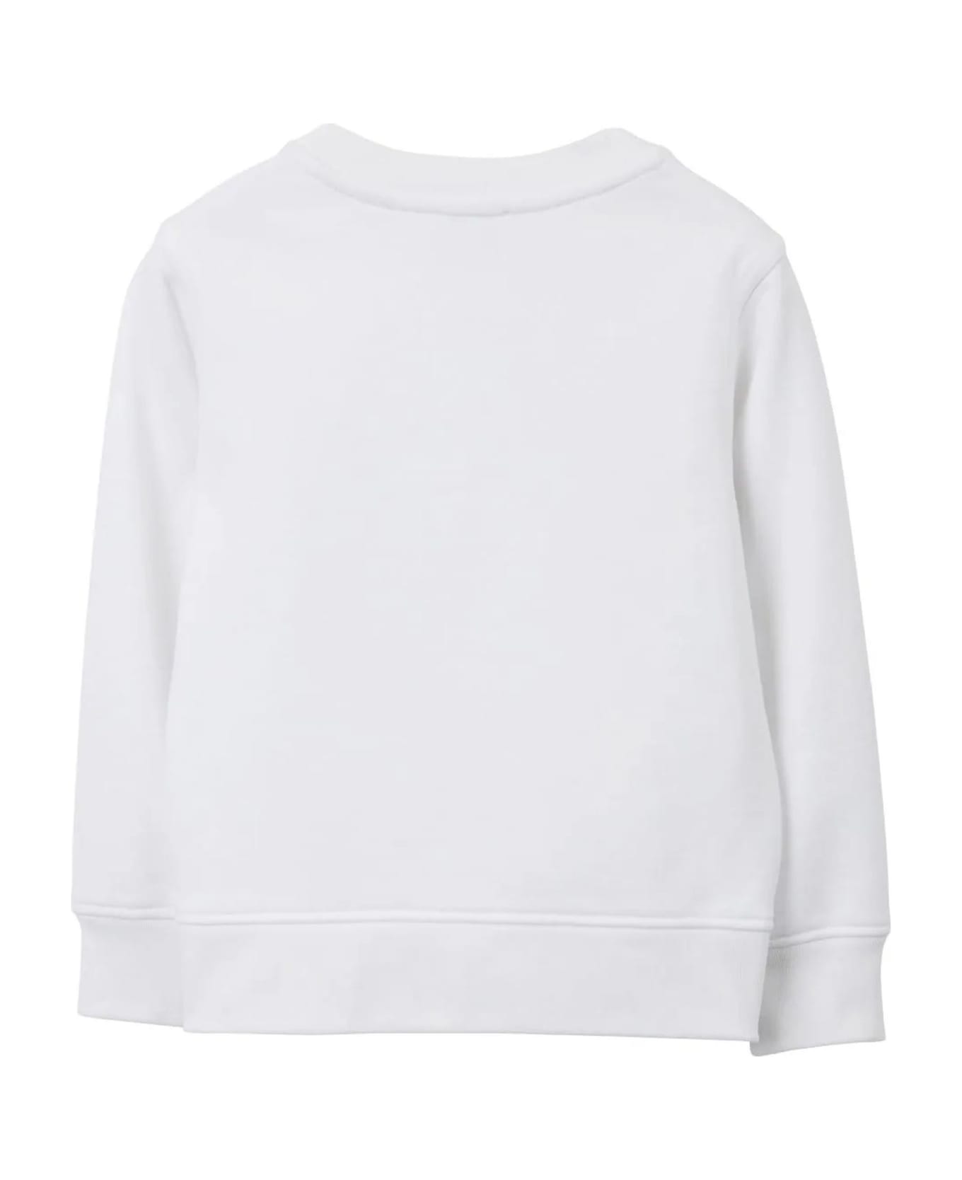 Burberry White Cotton Sweatshirt ニットウェア＆スウェットシャツ