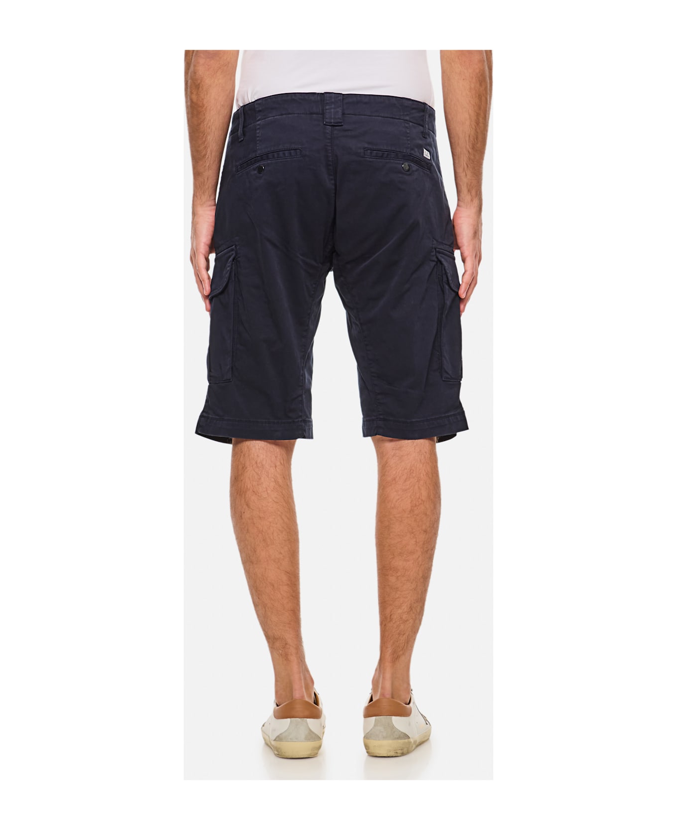 C.P. Company Sateen Stretch Cargo Shorts - Blue