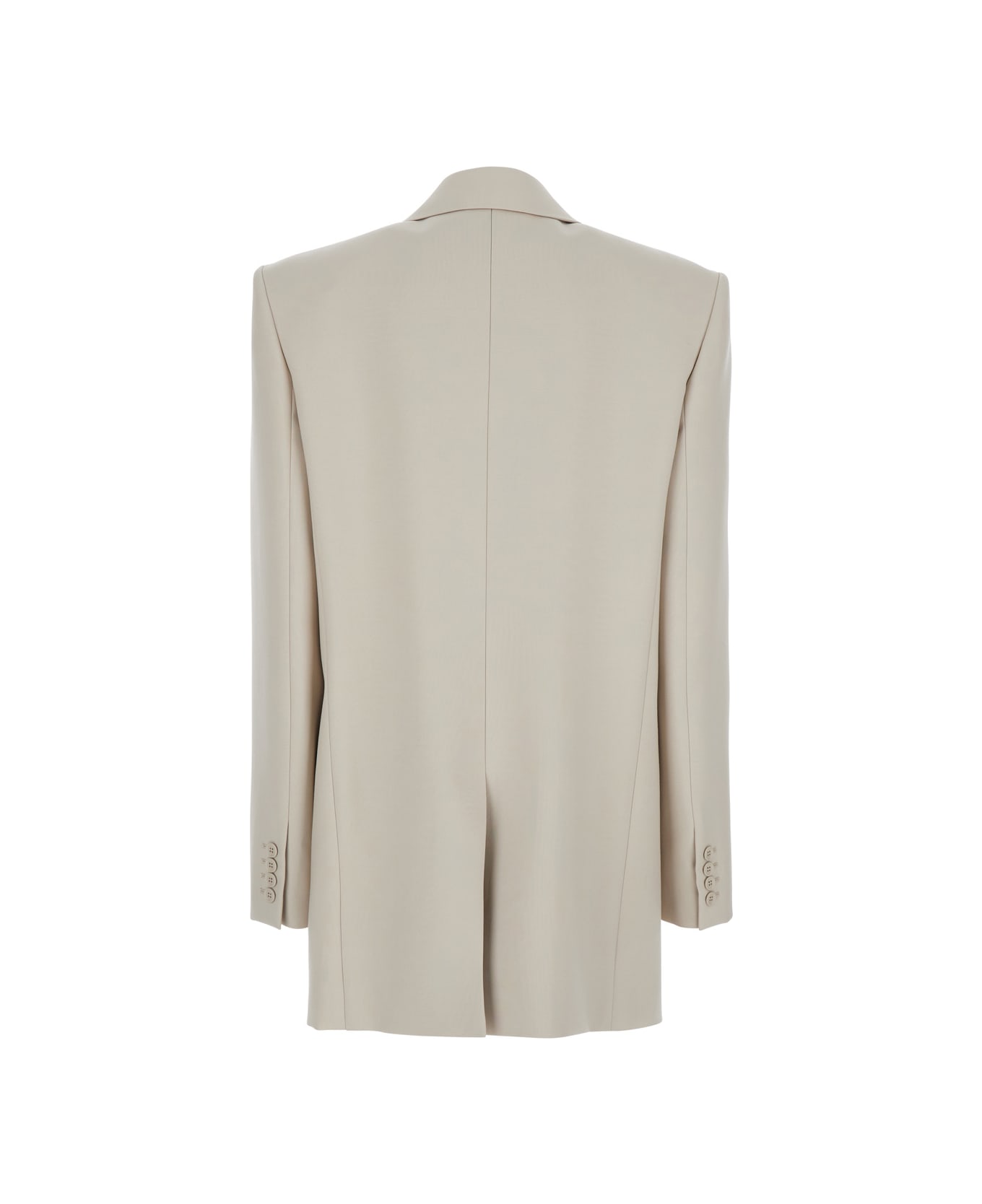 Saint Laurent White Single-breasted Jacket With Peak Revers In Wool Woman - White