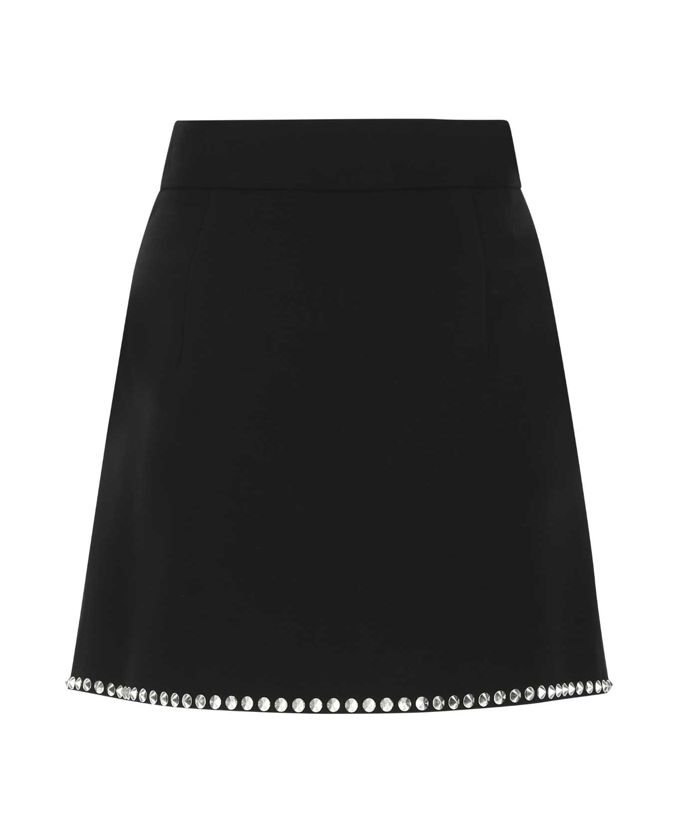 Miu Miu Black Viscose Mini Skirt - F0002