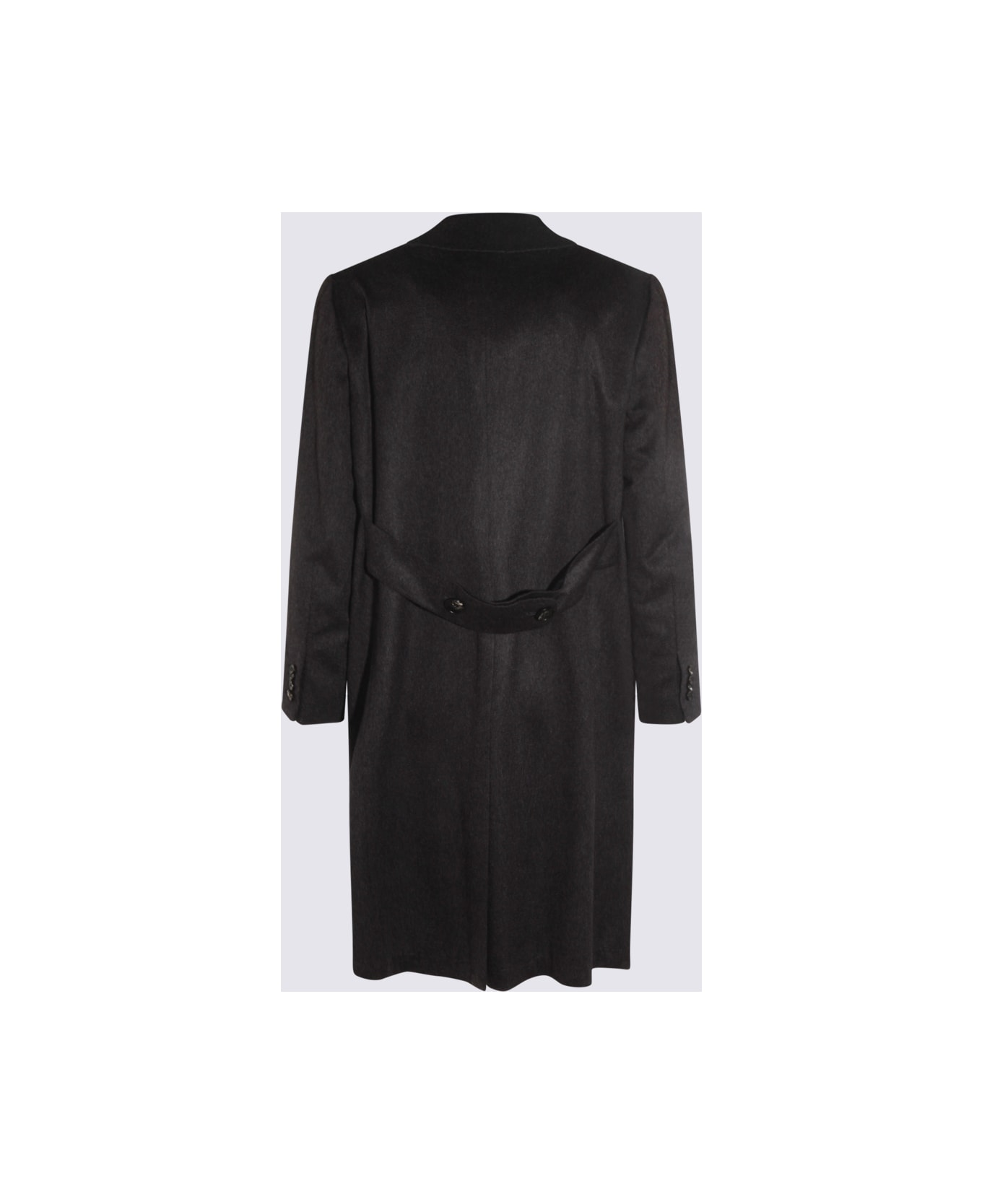 Kiton Dark Grey Cashmere Coat - Grey