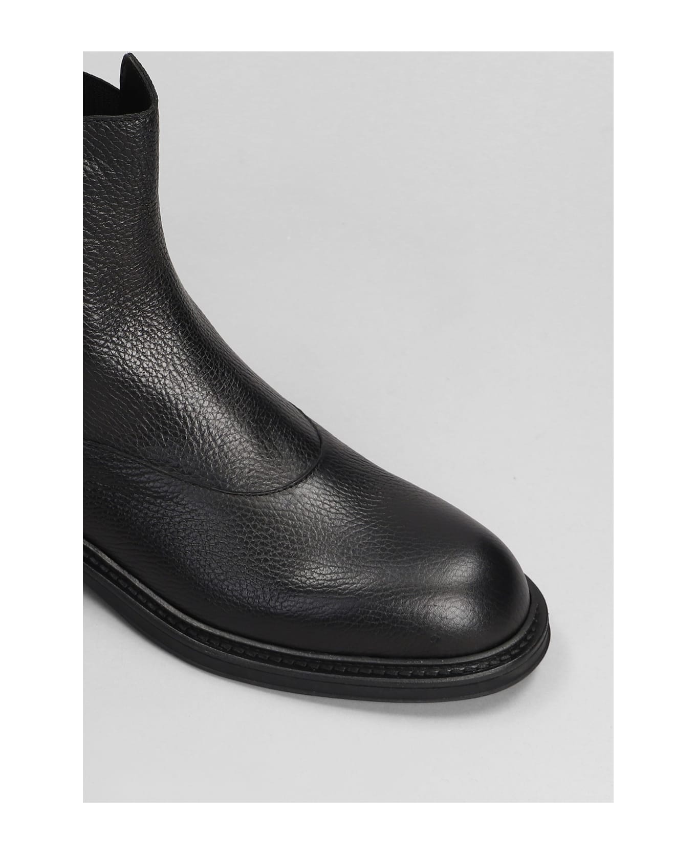 Emporio Armani Ankle Boots In Black Leather - black