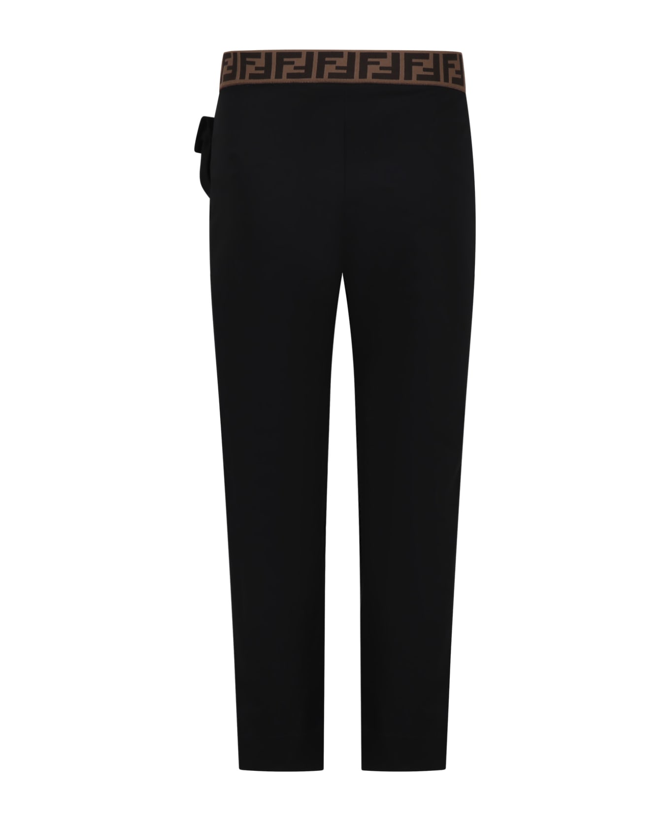 Fendi Black Trousers Fro Girl With Ff - Black