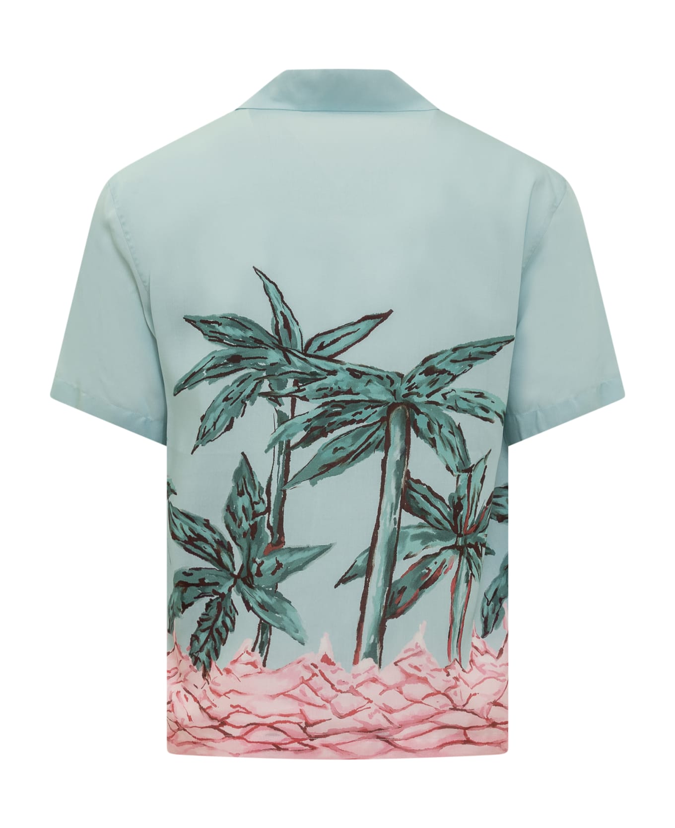 Palm Angels Palm Trees Bowling Shirt - LIGHT BLUE シャツ