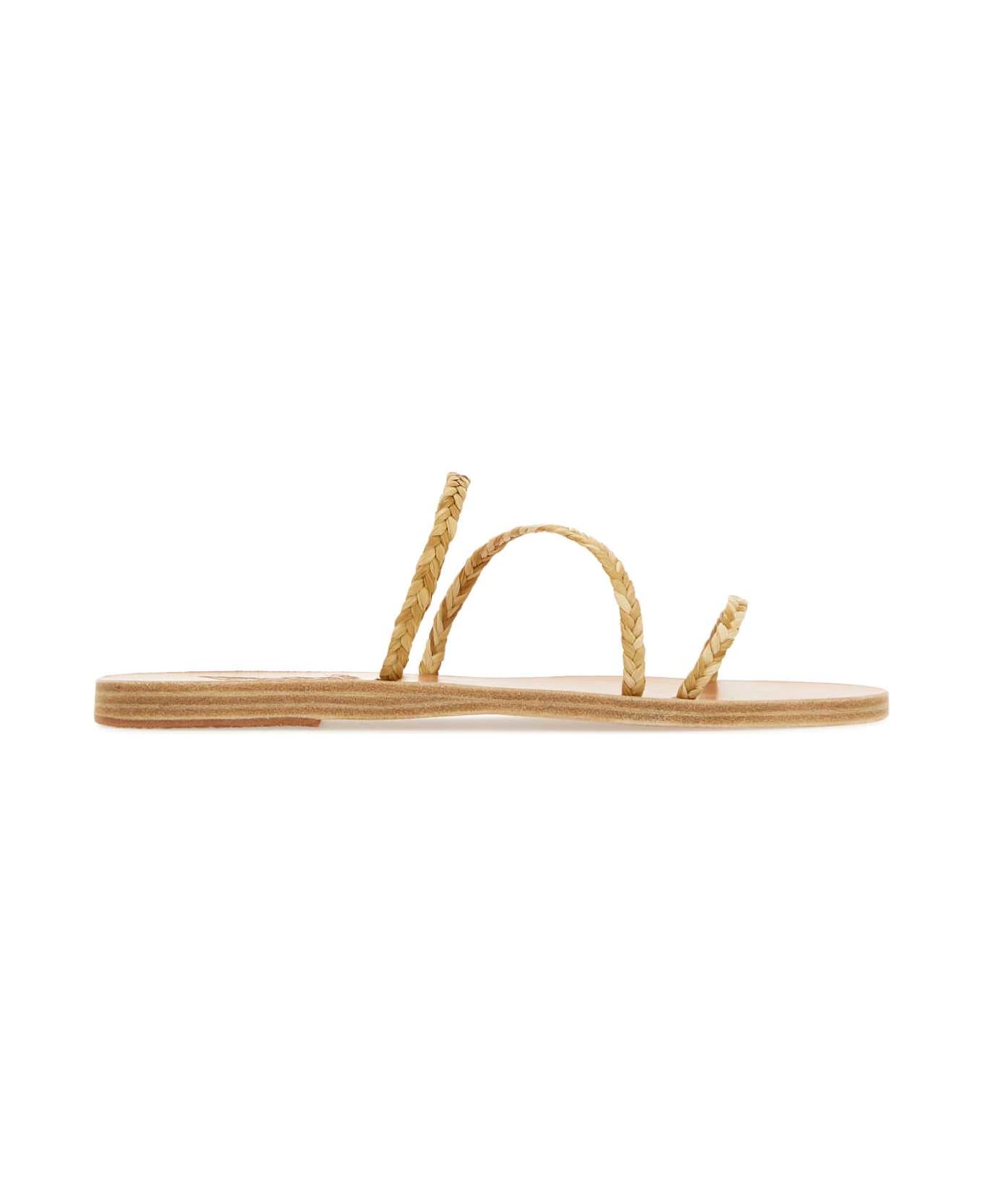 Ancient Greek Sandals Raffia Apli Slippers - LEGNO