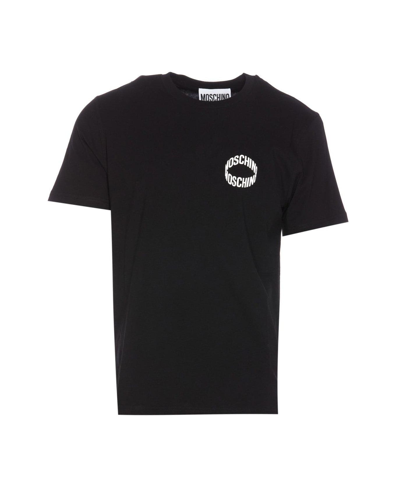 Moschino Logo Printed Crewneck T-shirt - Black