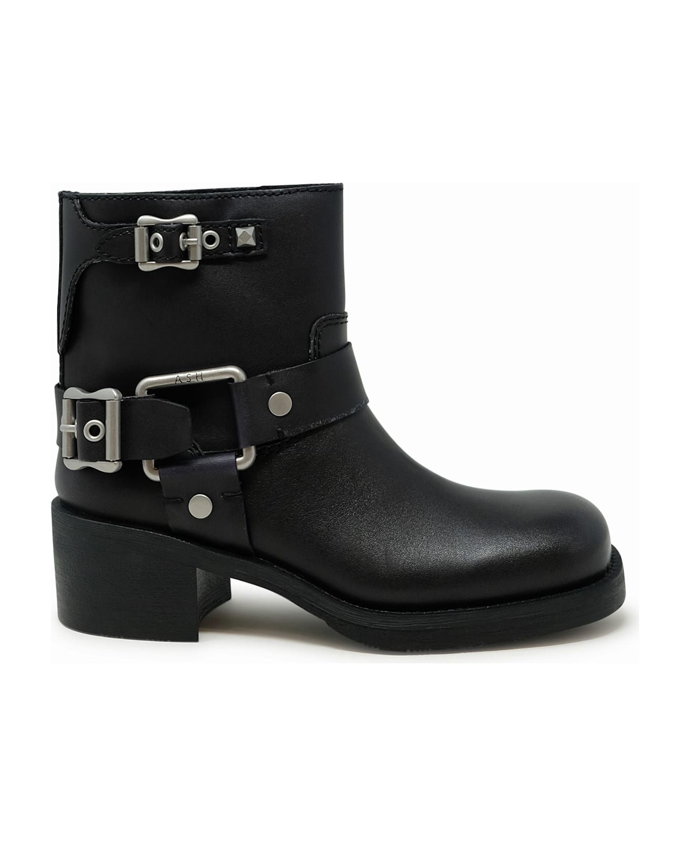 Ash Black Leather Boots - BLACK