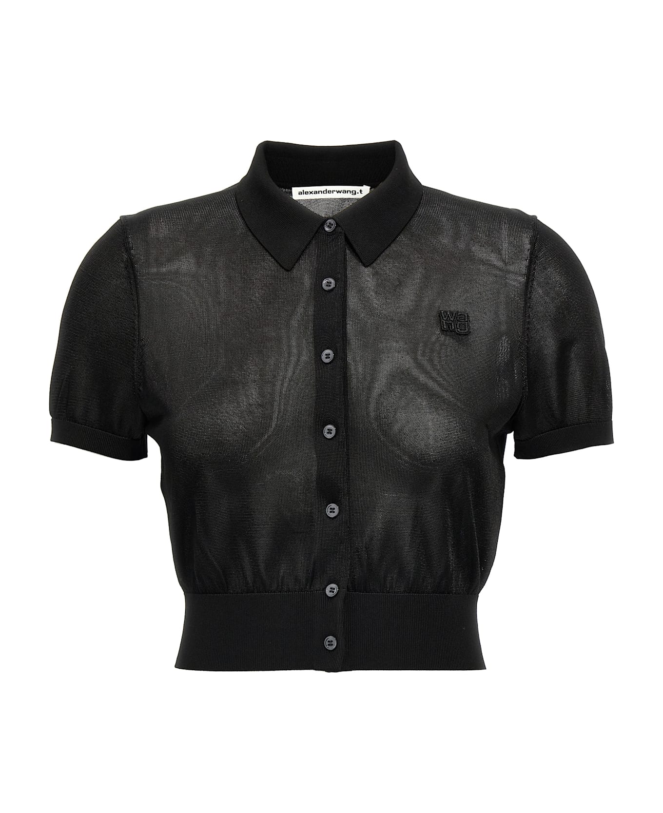 Tシャツ・カットソー Alexander Wang SS25 Cropped polo shirt (4KC1253077 001) Alexander Wang Cropped Polo Shirt | italist