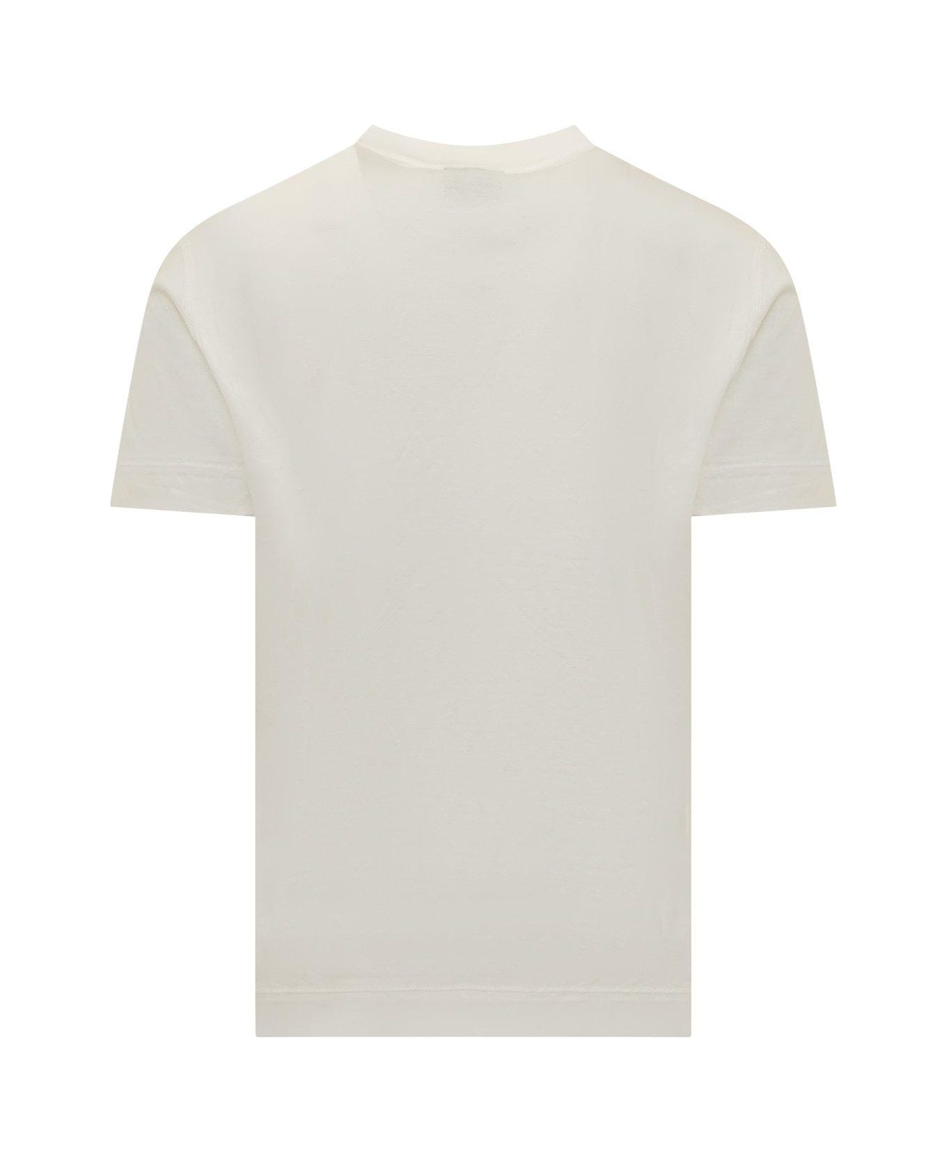 Emporio Armani Logo Printed Crewneck T-shirt - WHITE