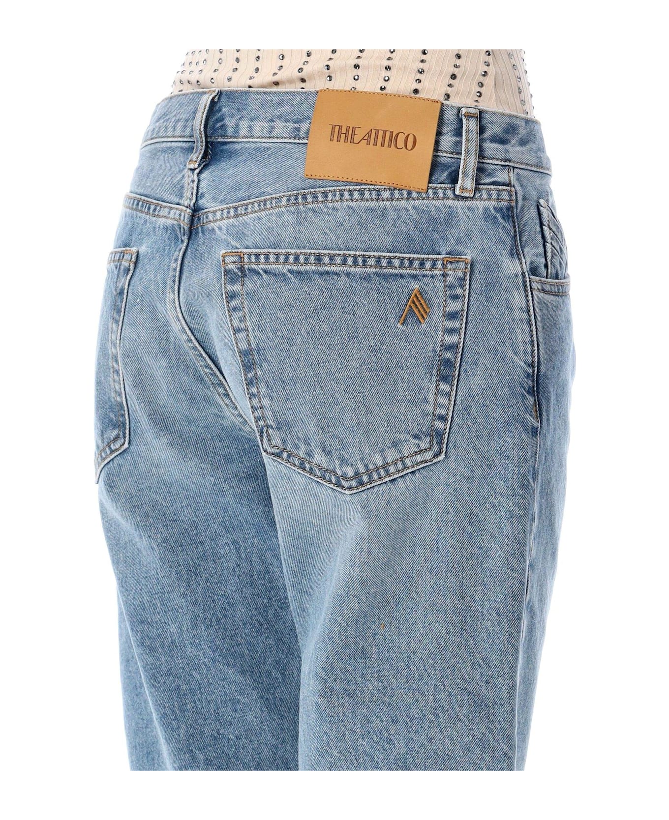 The Attico Denim Short Pants - SKY BLUE