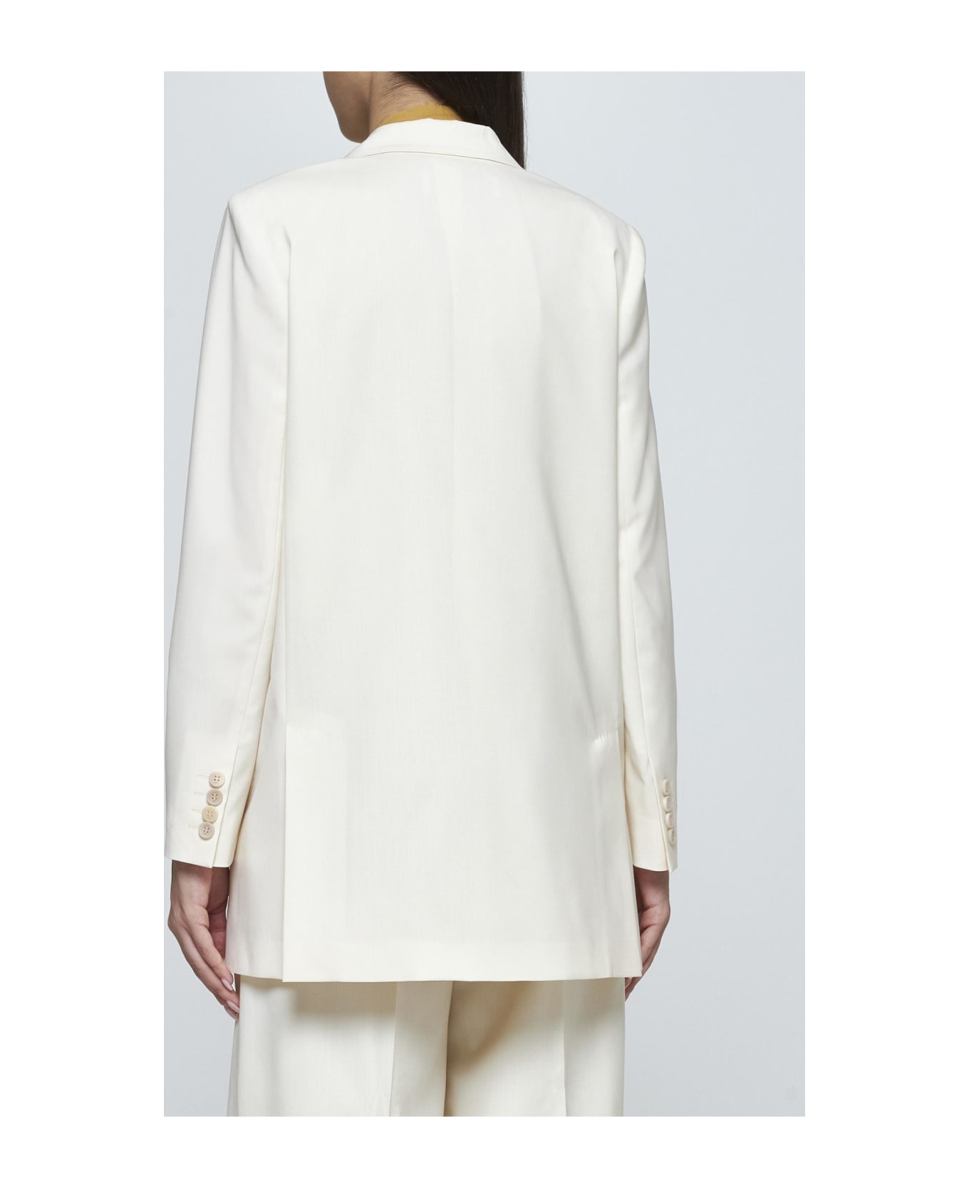 Max Mara Elegia Double-breasted Wool Blazer - Cream