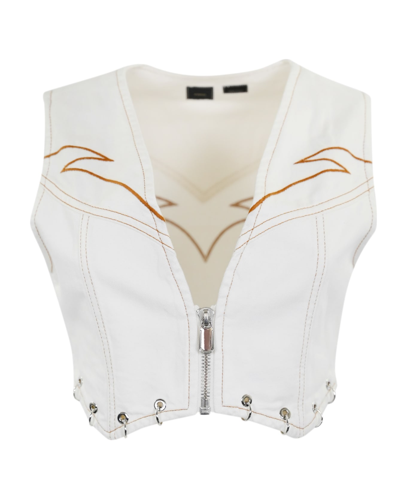 Pinko 'dracula' Cotton Vest - Bianco