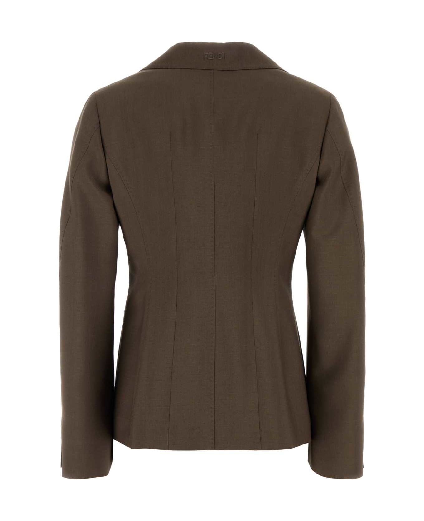 Fendi Single-breasted Tailored Blazer - BRWON