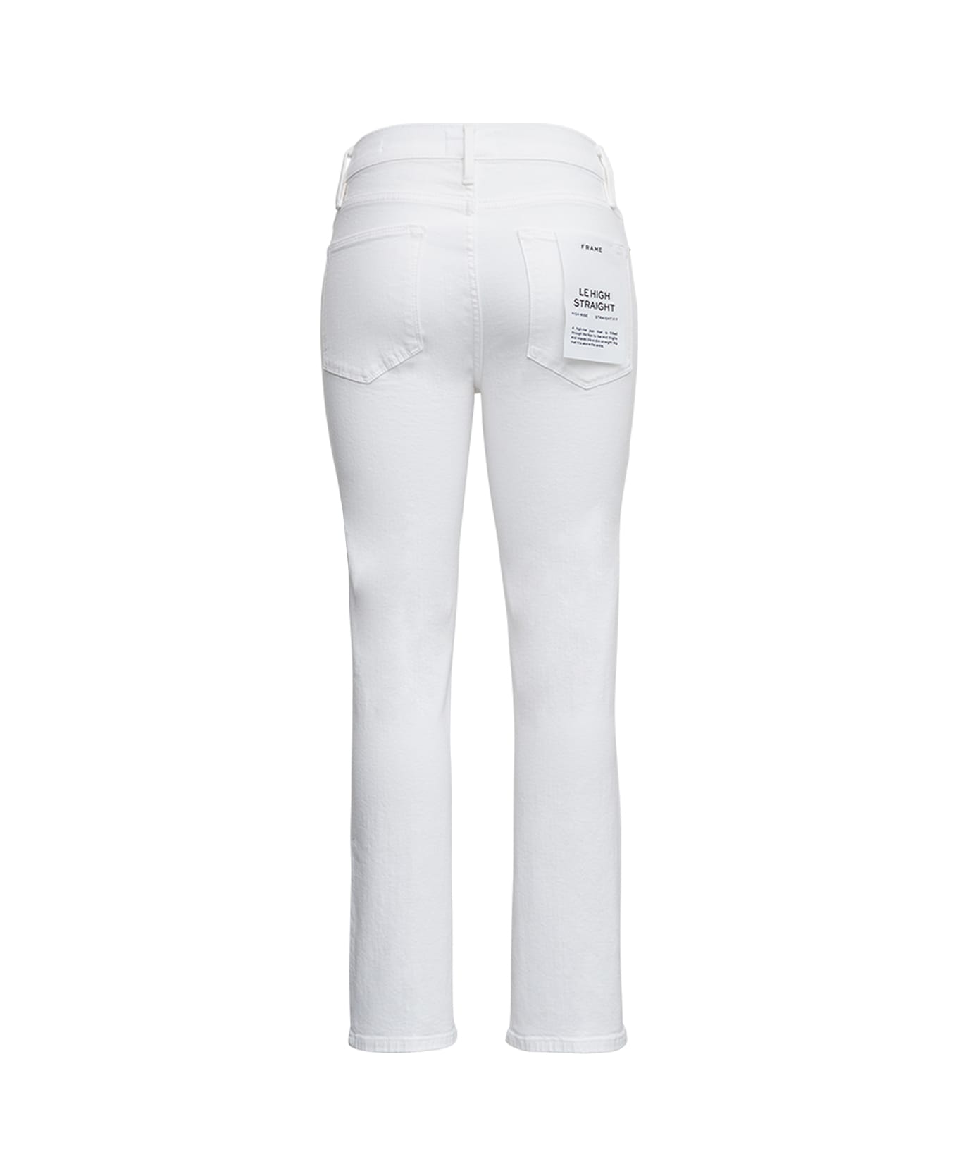 Frame Le High Straight White Denim Jeans - Bianco デニム