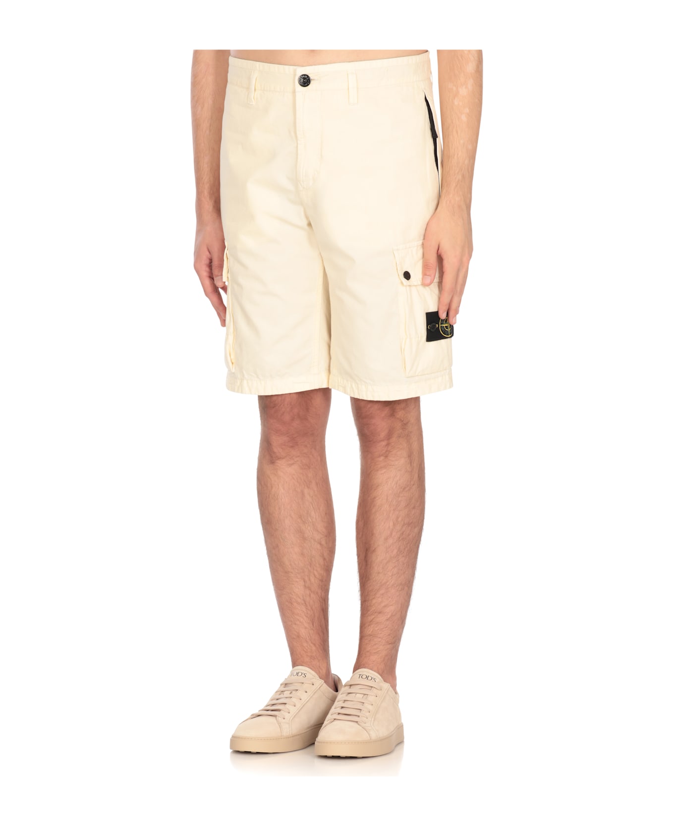 Stone Island Logoed Bermuda Shorts - Ivory
