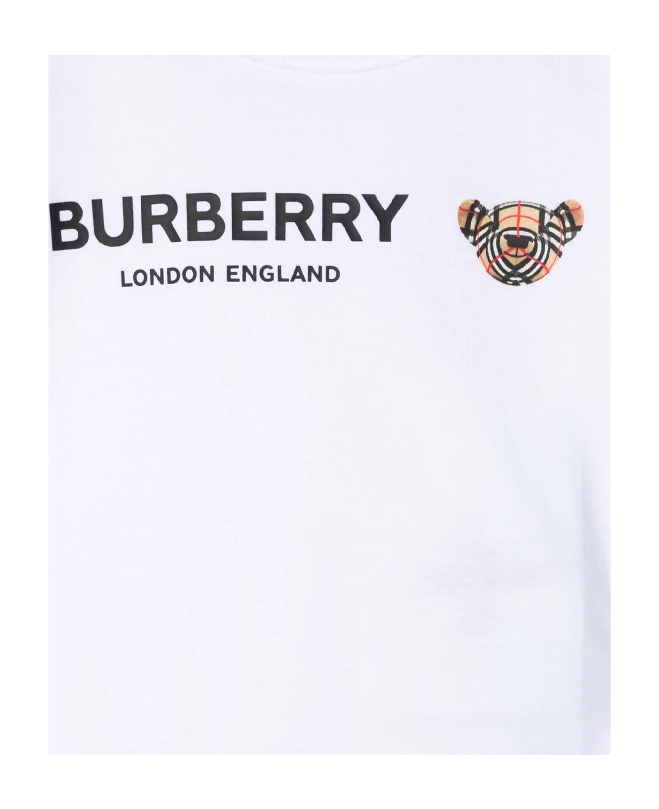 Burberry White Cotton Sleepsuit - Bianco