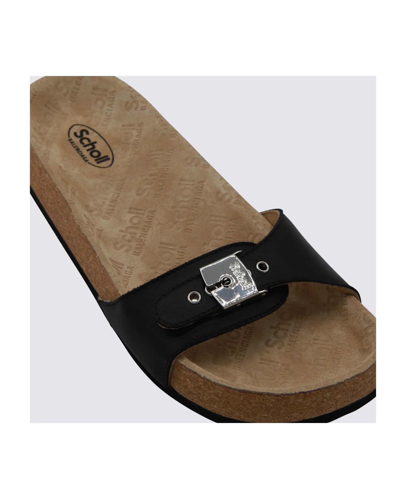 Balenciaga Black Scholl Flats - Black