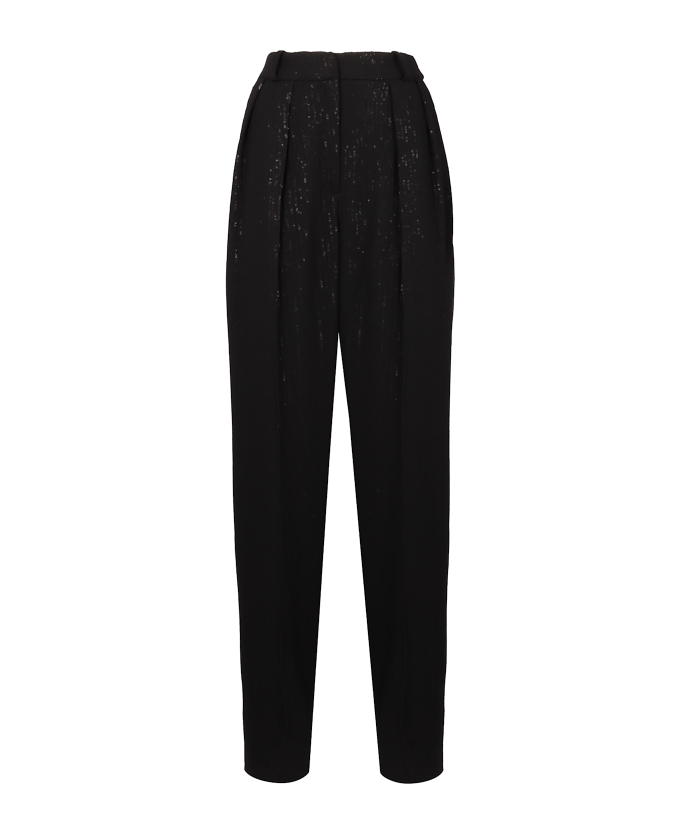The Mannei Terras Silk Trousers - black