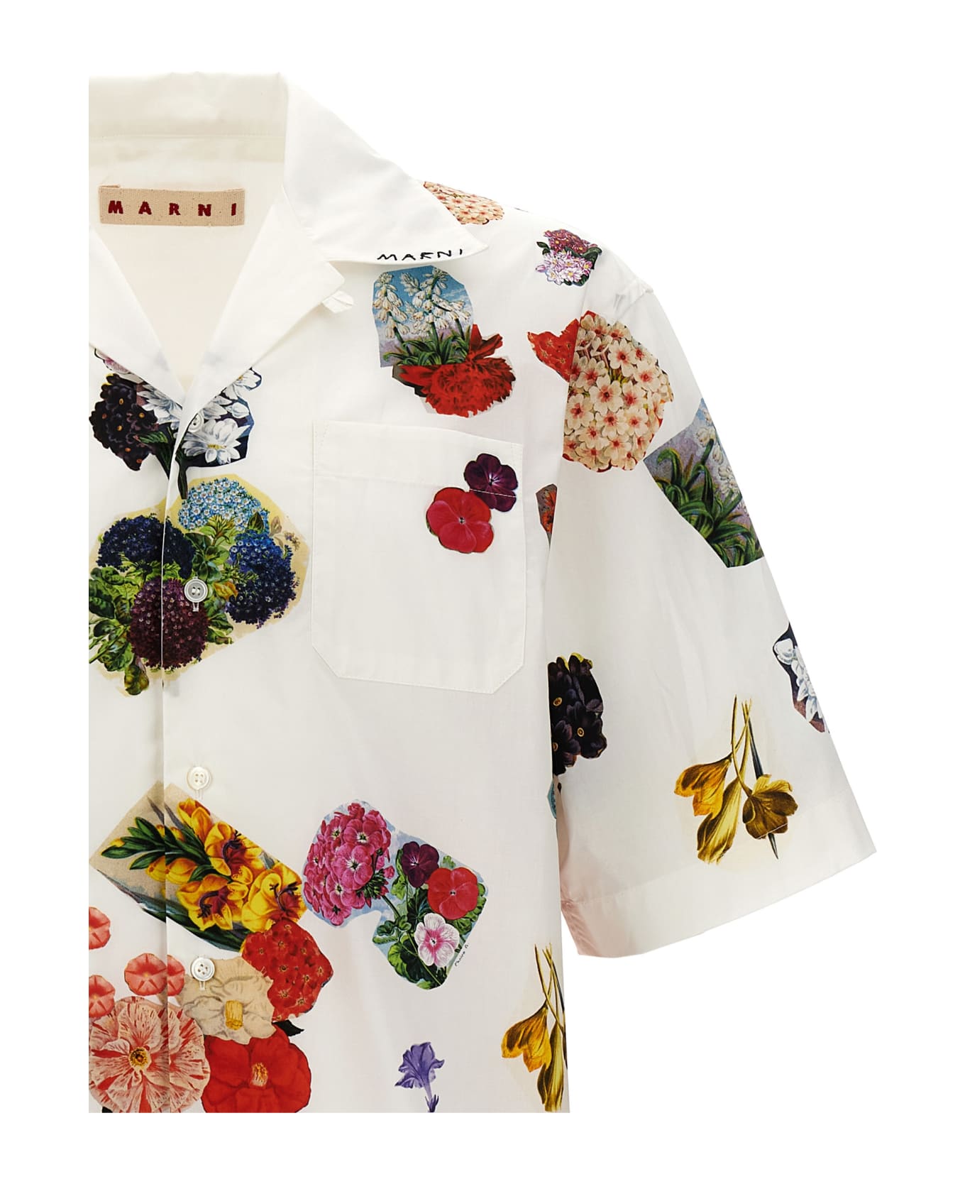 Marni 'flowers Collage' Shirt - Bianco/fantasia